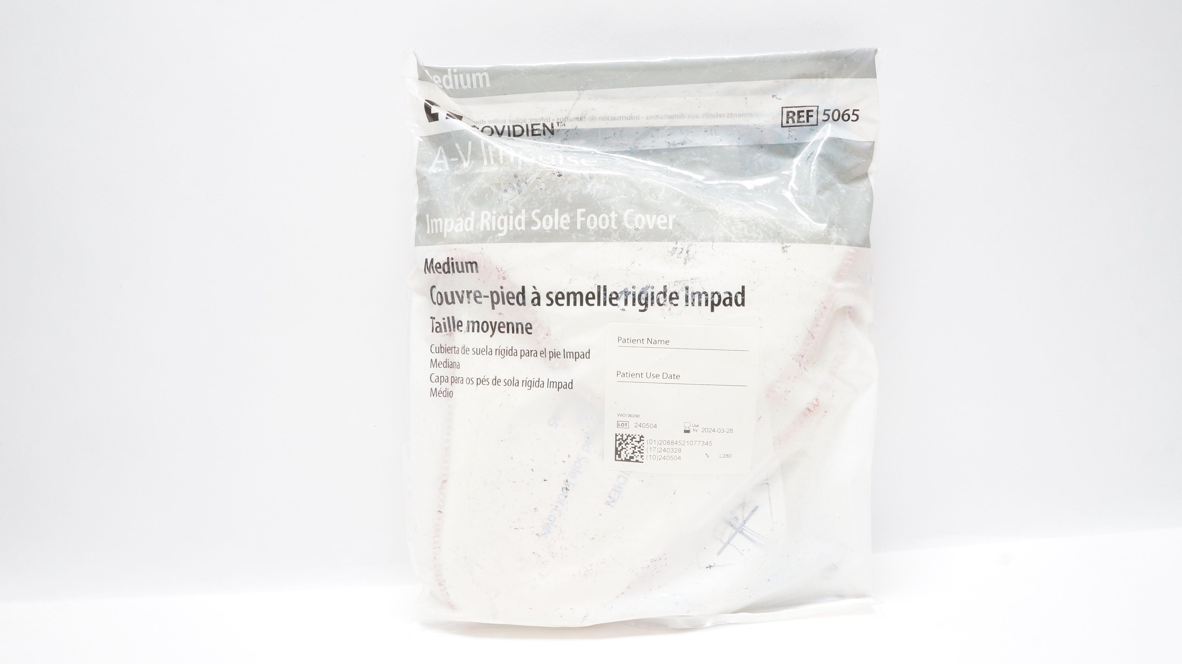 Covidien 5065 A-V Impulse Impad Rigid Sole Foot Cover, Medium <12inch (x)