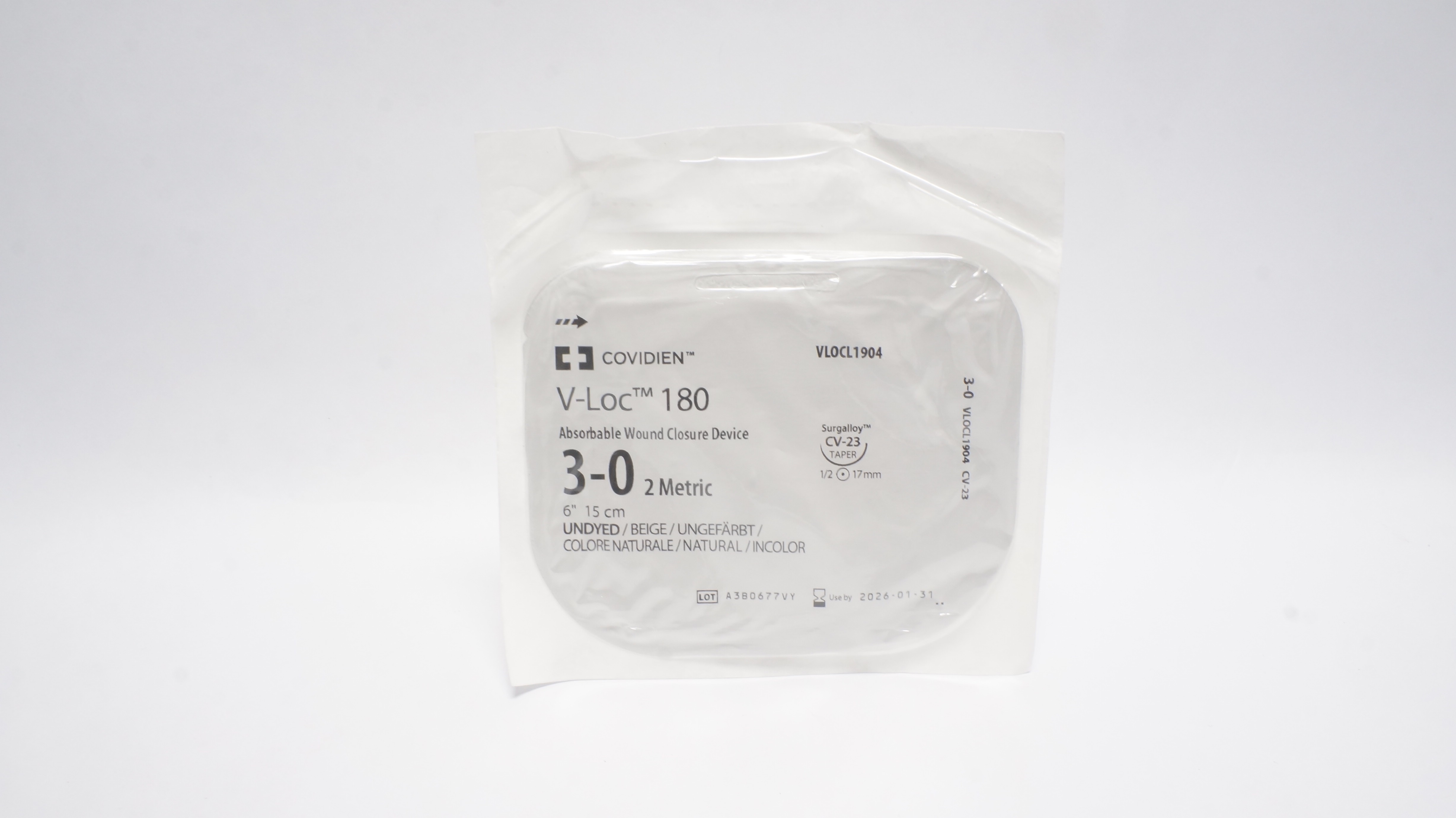 Covidien VLOCL1904 3-0 V-Loc 180 Absorbable Wound Closure Device CV-23 (x)