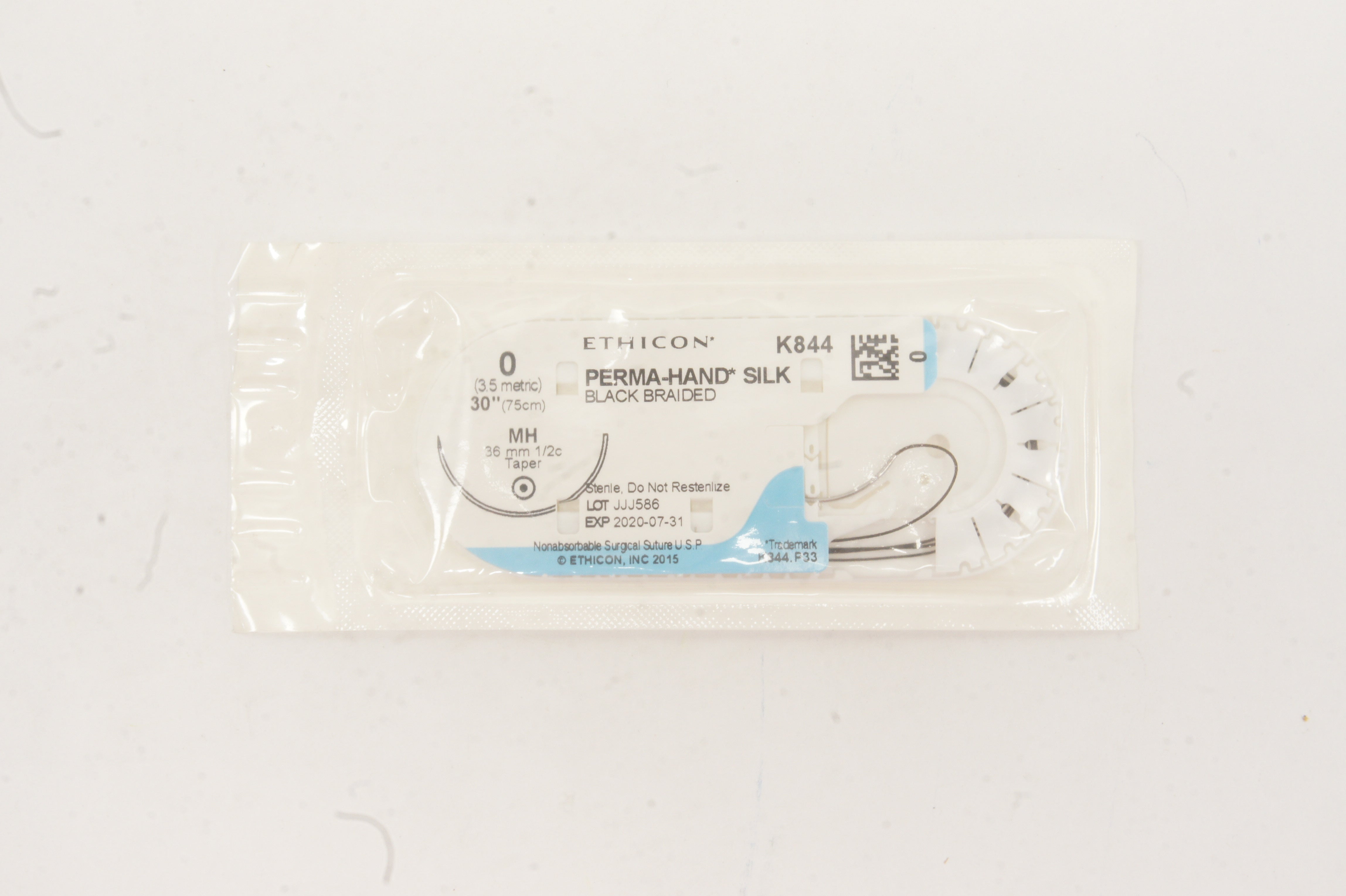 Ethicon K844 0 PERMA-HAND SILK MH, 36mm 1/2c Taper, 30inch (x)