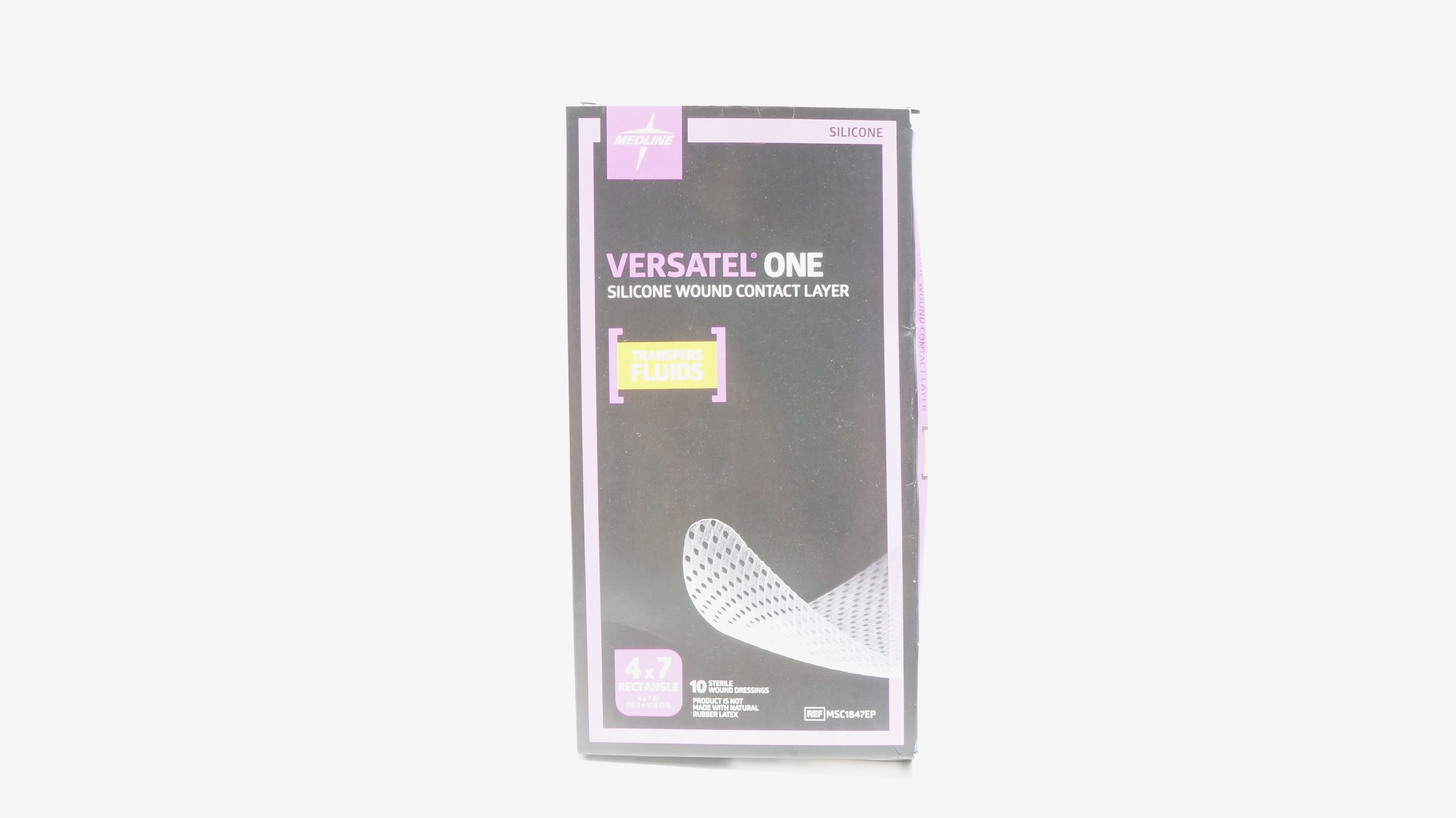 Medline MSC1847EP Versatel One Silicone Wound Contact Layer Dressing - Box of 10