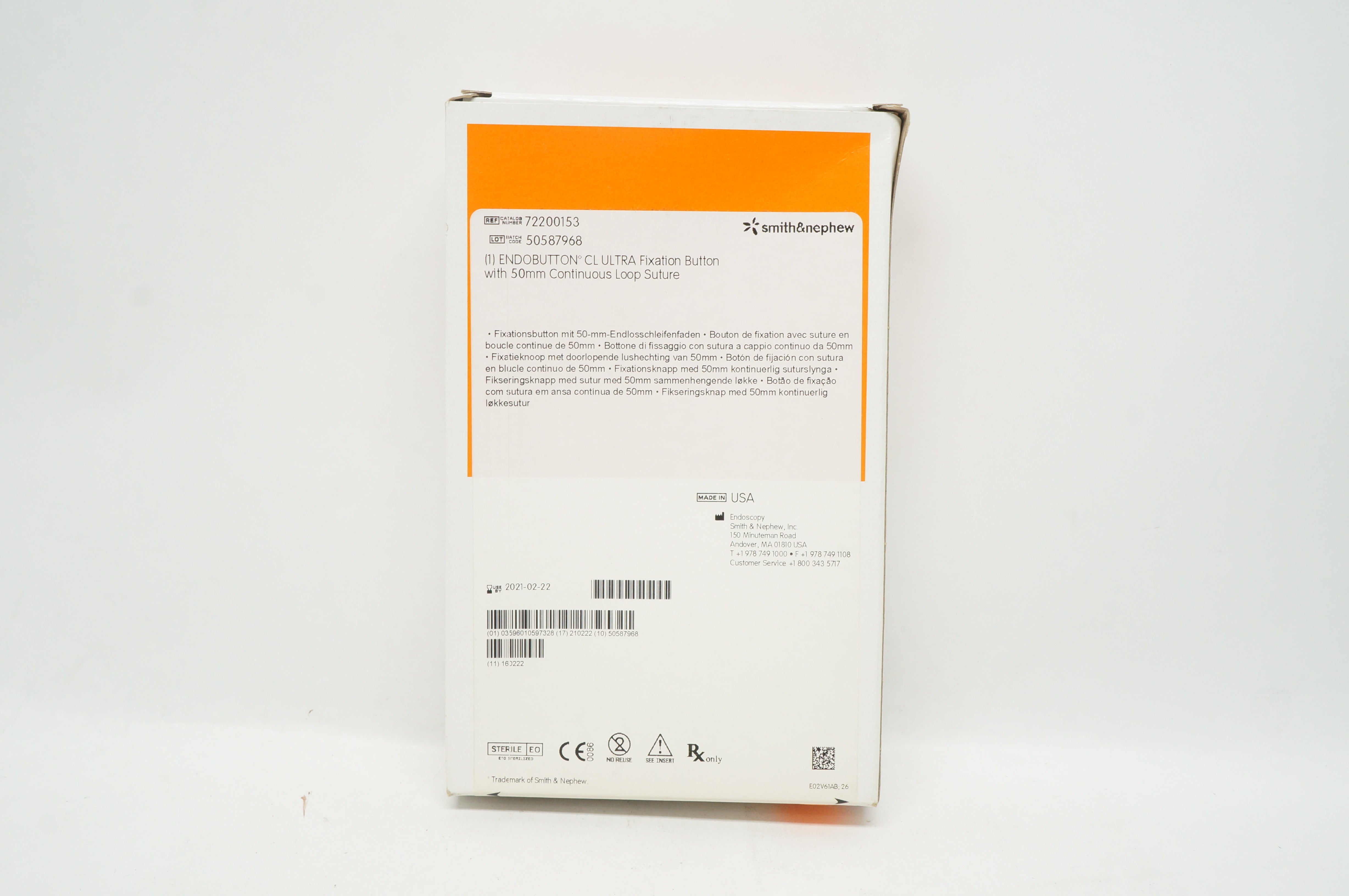 Smith&Nephew 72200153 Endobutton CL Ultra Fixation Button (x)