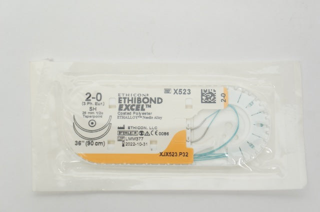 Ethicon X523 2-0 Ethibond Excel Surgical Stre SH 26mm 1/2c Taperpoint 36inch (x)