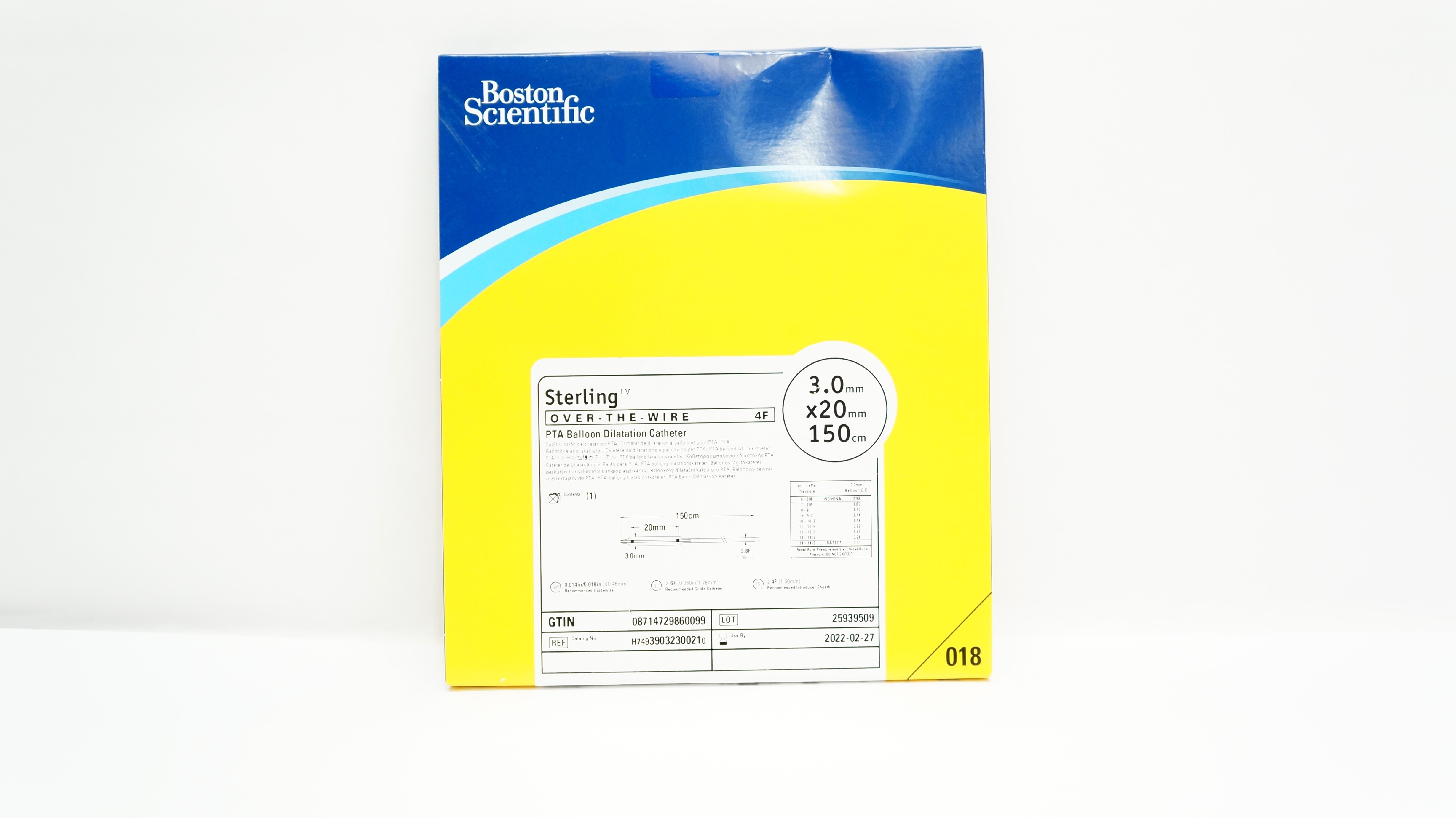 Boston Scientific H74939032300210 Sterling PTA Cath. 3.0mm x 20mm x 150cm (x)