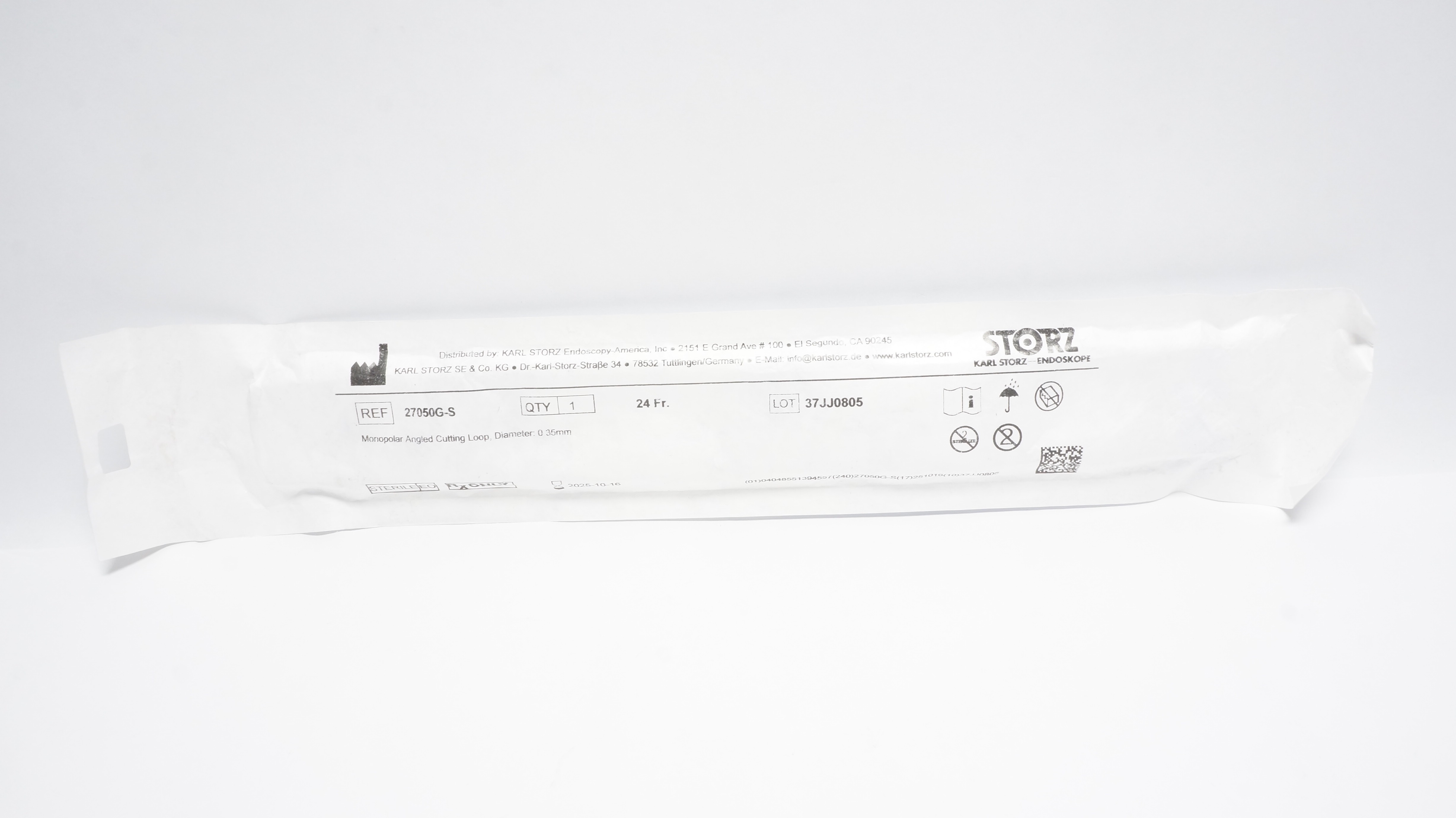 Karl Storz 27050G-S Monopolar Angied Cutting Loop, Diameter: 0.35mm (x)