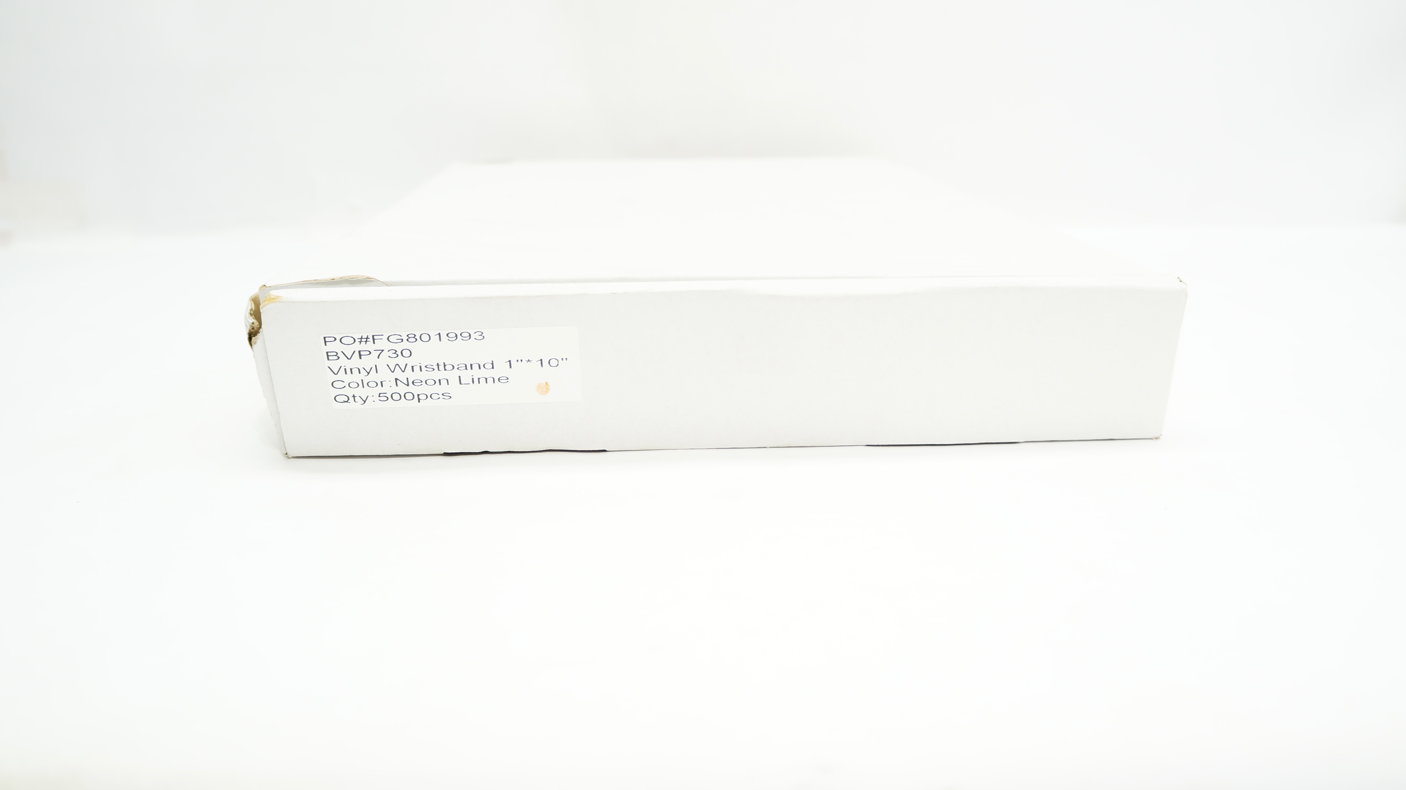 BVP730 Vinyl Wristband 1inch x 10inch Neon Lime - Box of 500