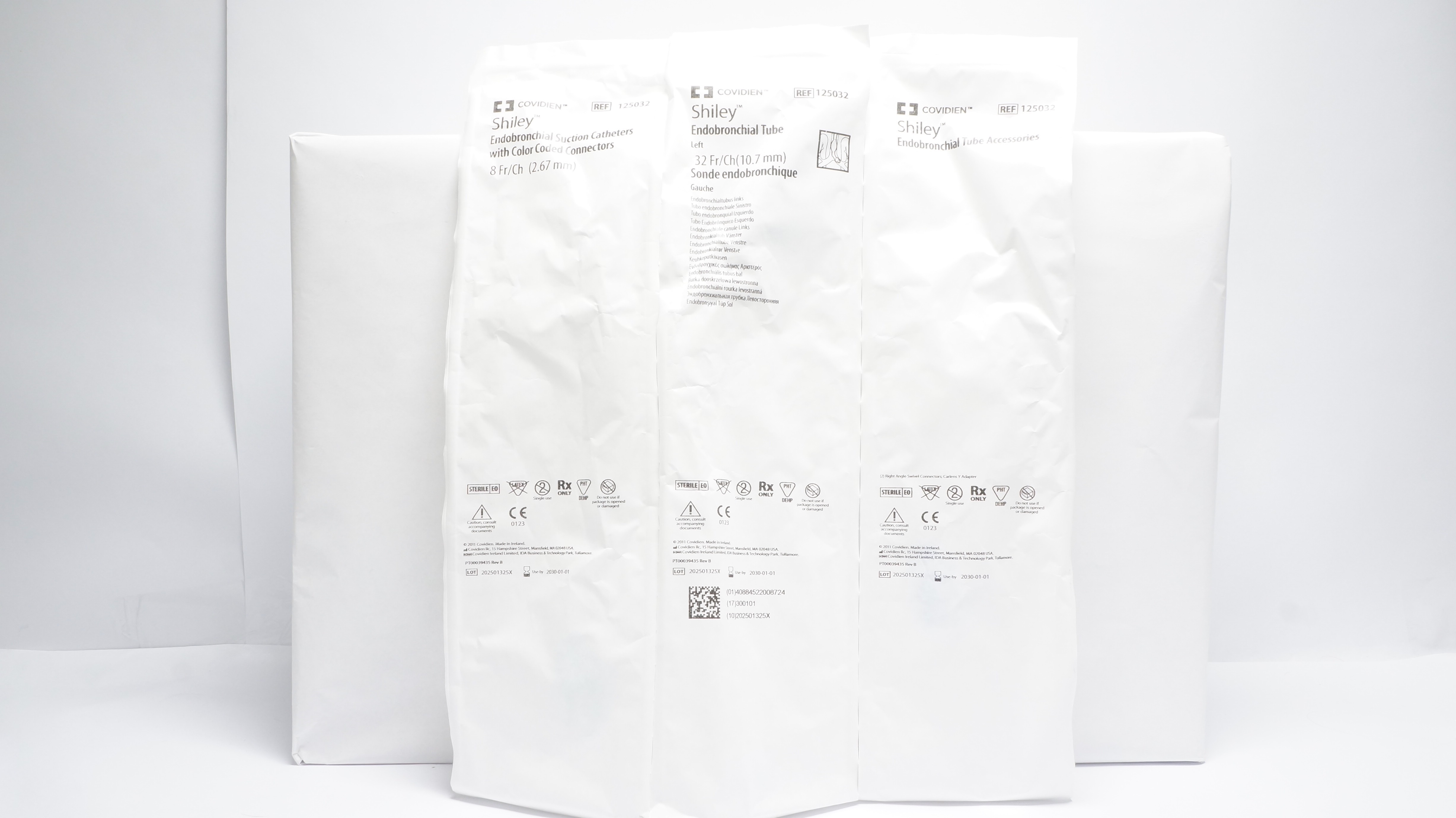 Covidien 125032 Shiley Endobronchial Suction Caths. 8Fr/Ch - Lot of 3