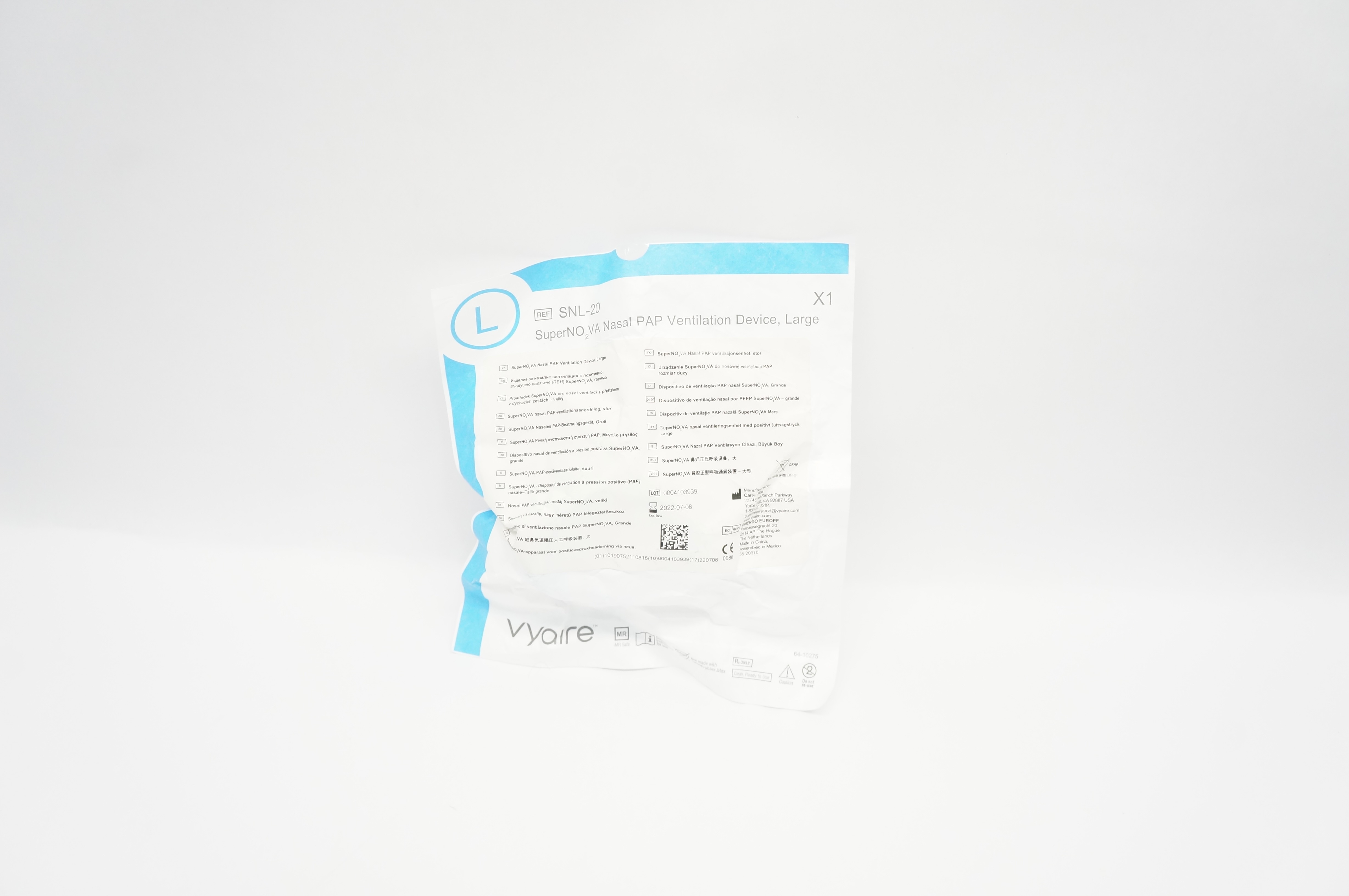 Vyaire SNL-20 SuperNO2VA Nasal PAP Ventilation Device, Large (x)