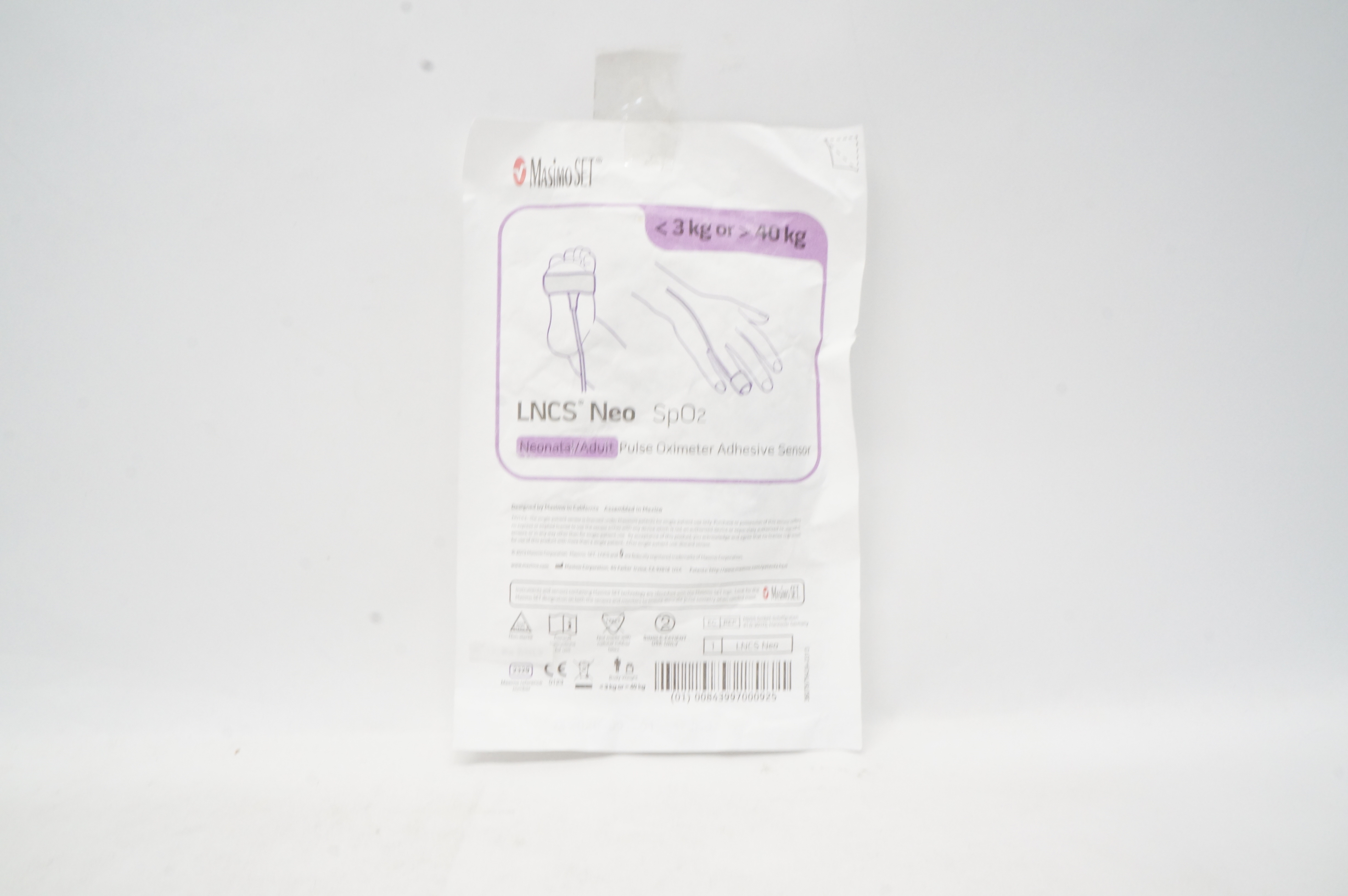 MasimoSet 2329 SpO2 Neonatal/Adult Pulse Oximeter Adhesive Sensor 3kg or 40kg