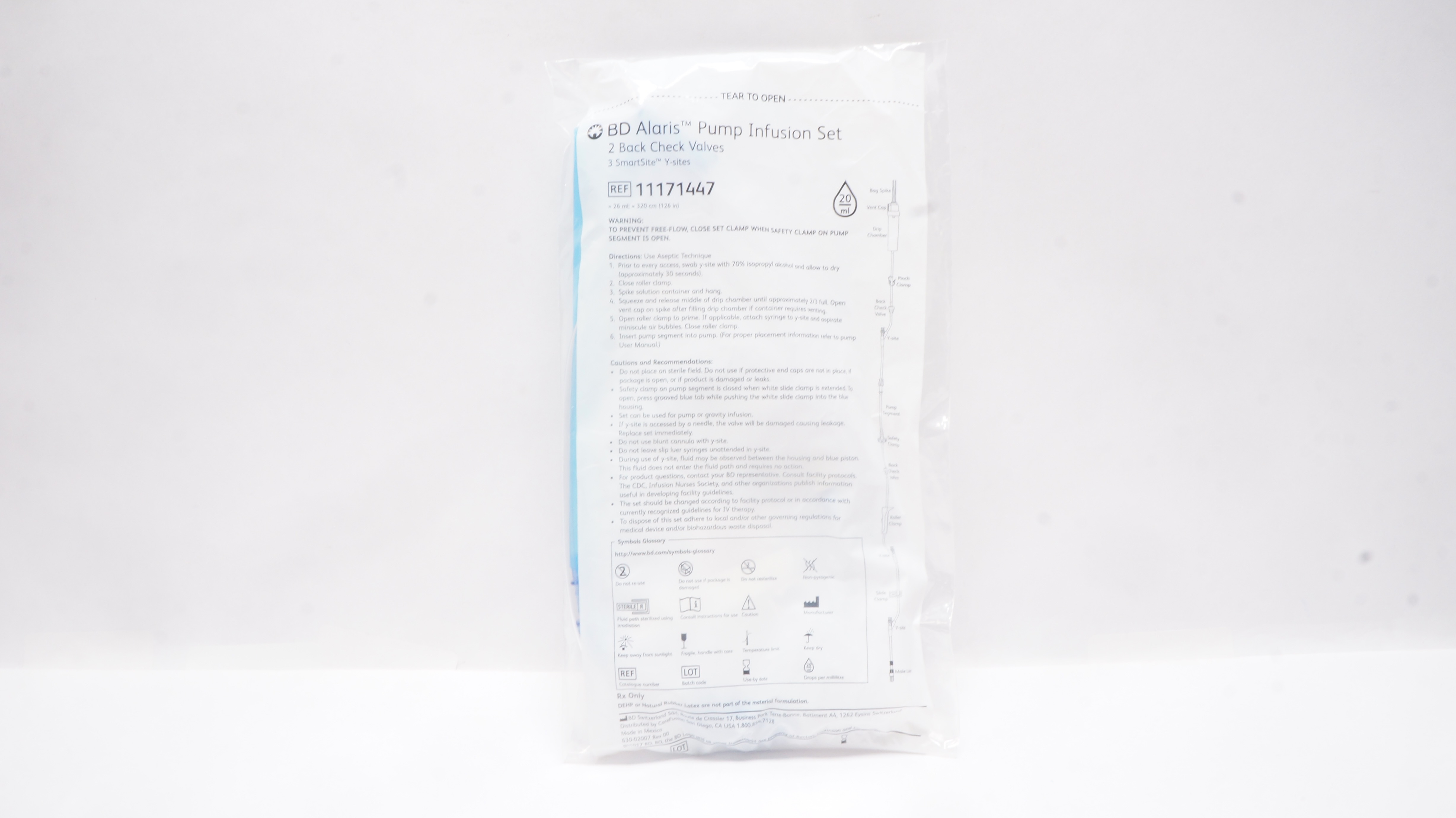 BD 11171447 Alaris Pump Infusion Set 2 Back Check Valves
