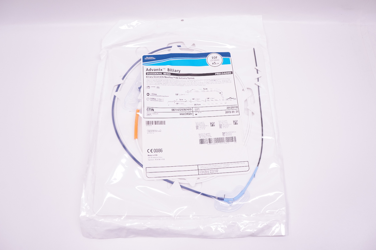 Boston Scientific 3432 Advanix Biliary Duodenal Bend Biliary Stnt 10F x 5cm (x)