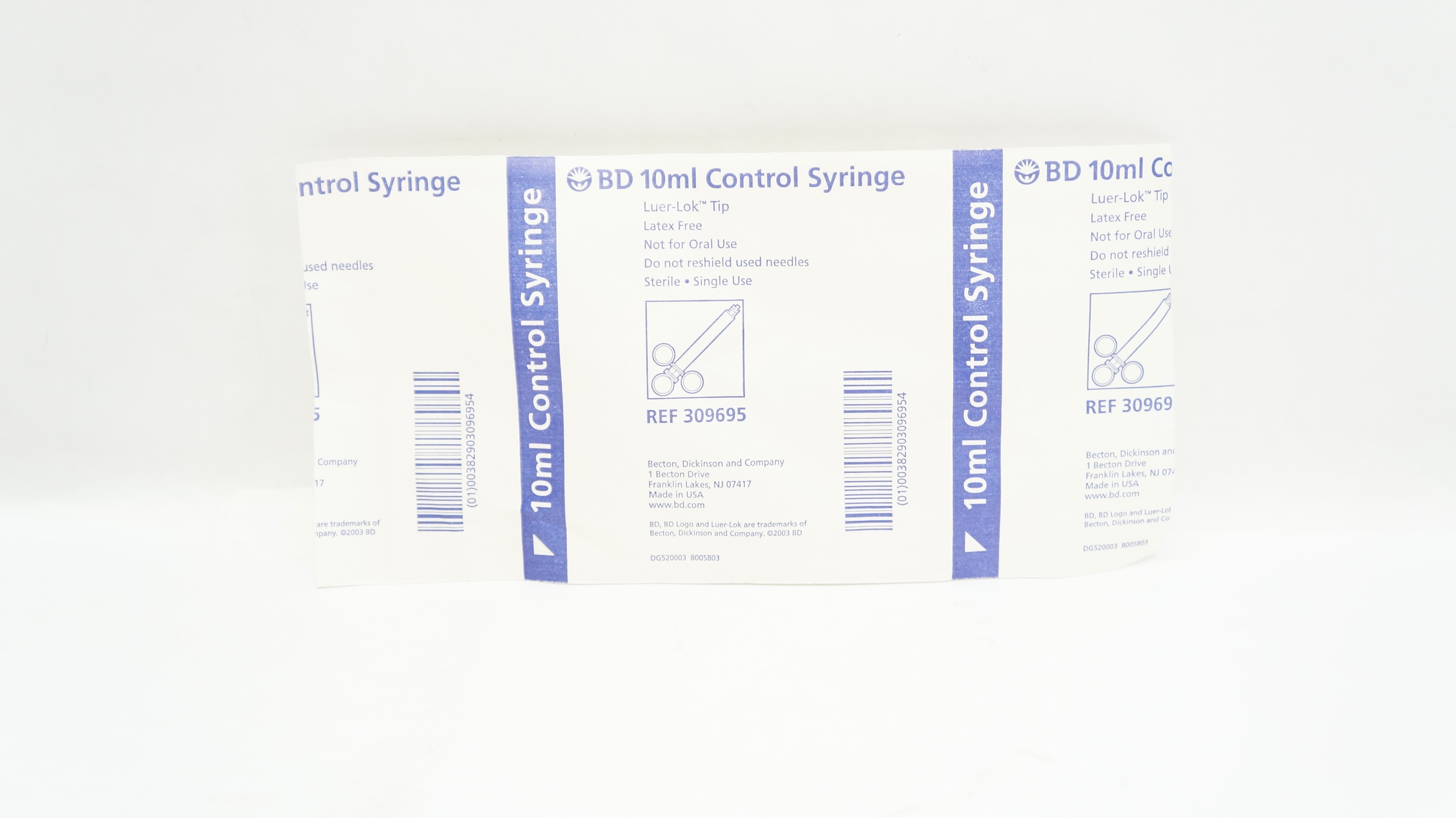 BD 309695 Luer-Lok Tip Control Syringe 10ml