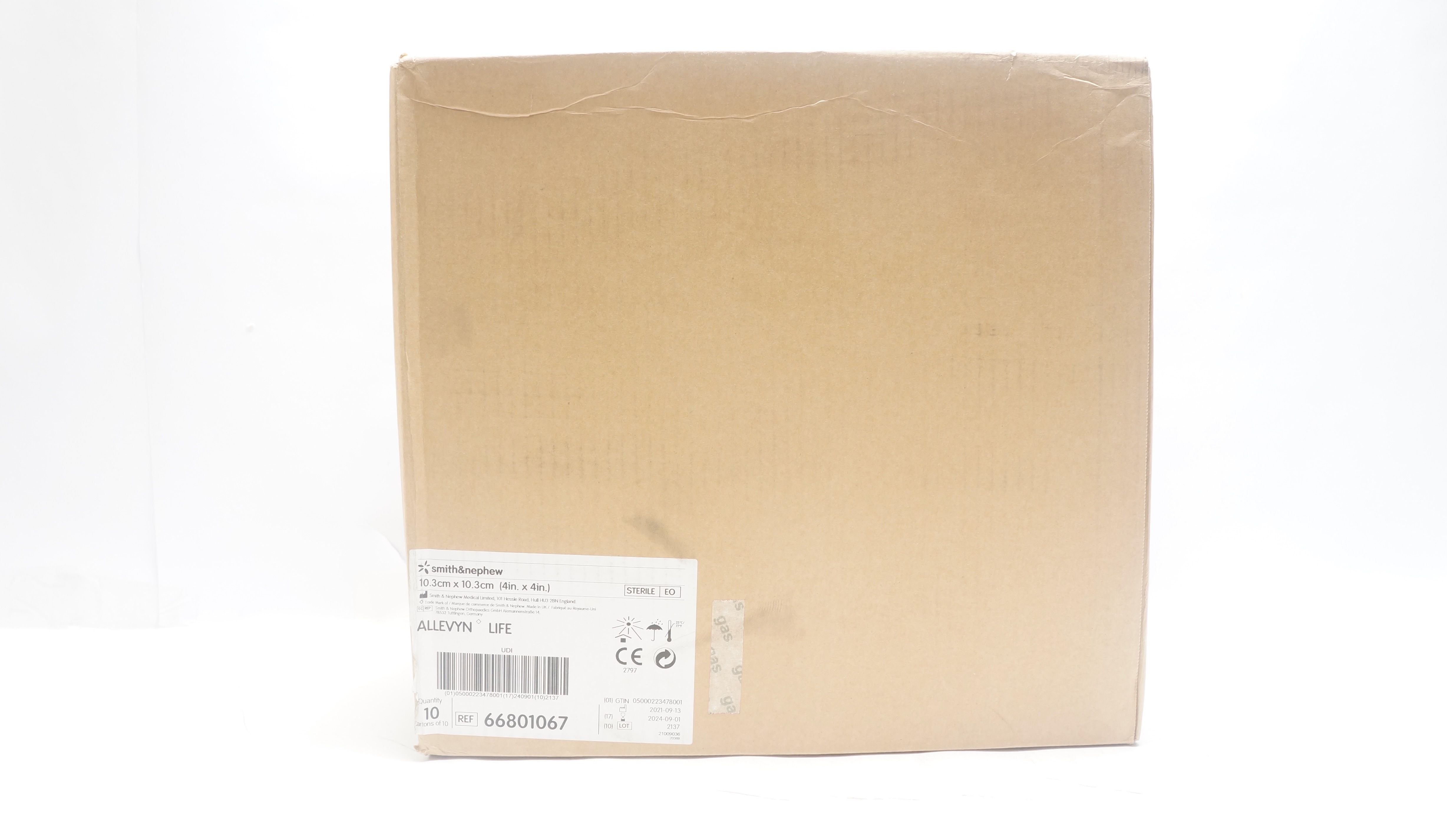 Smith&Nephew 66801067 ALLEVYN Life Silicone Adhesive 4 x 4 inch - Box of 100