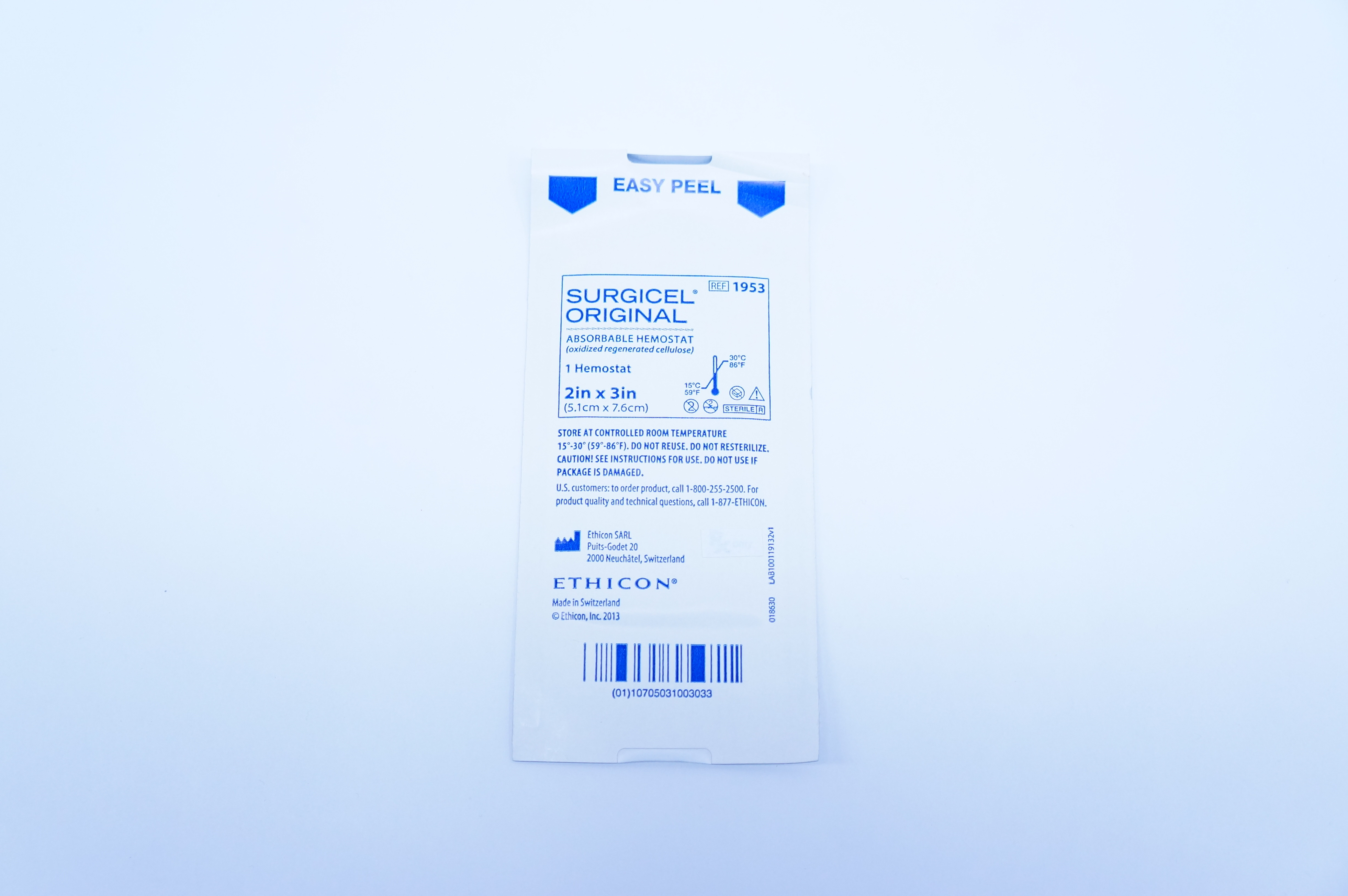 Ethicon 1953 SURGICEL ORIGINAL Absorbable Hemostat 2inch x 3inch (x)