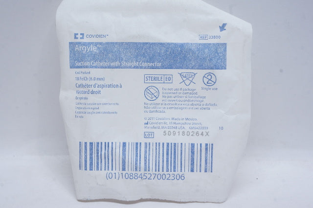 Covidien 33800 Argyle Suction Cath. with Straight Connector 18Fr.