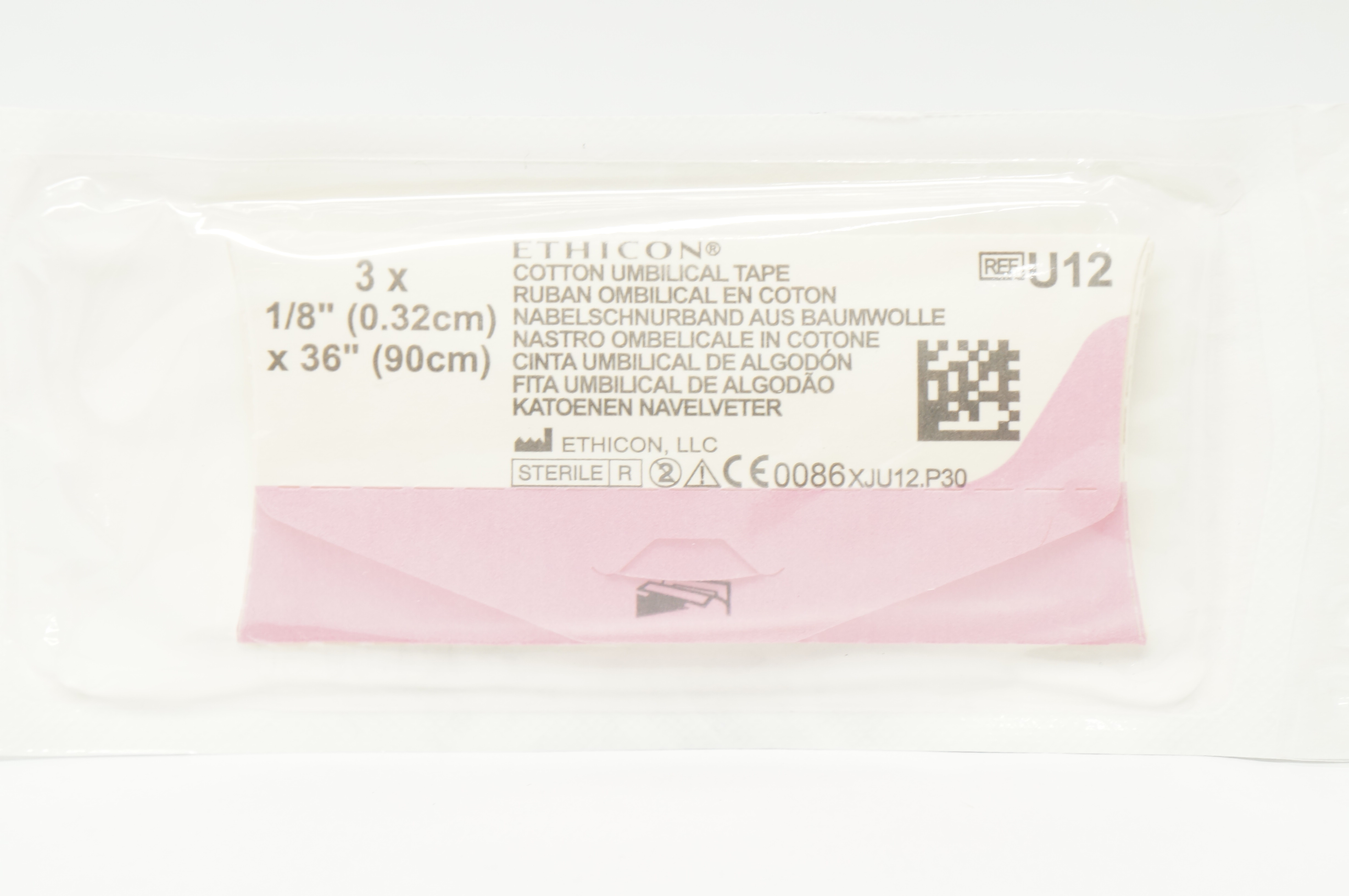 Ethicon U12 Cotton Umbilical Tape 1/8 x 36inch