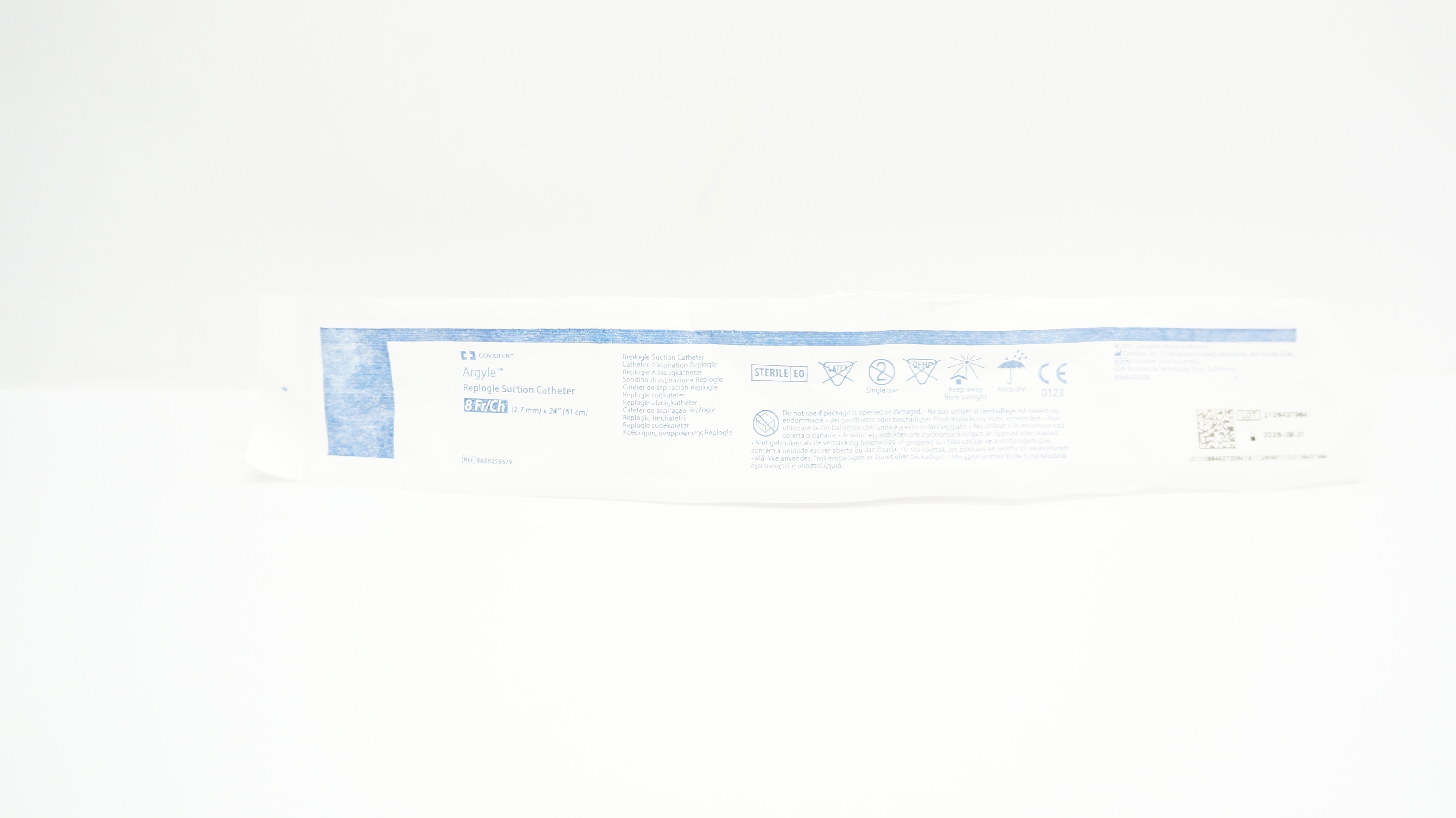 Covidien 8888256529 Argyle Replogle Suction Cath. 8Fr/Ch x 24 inch