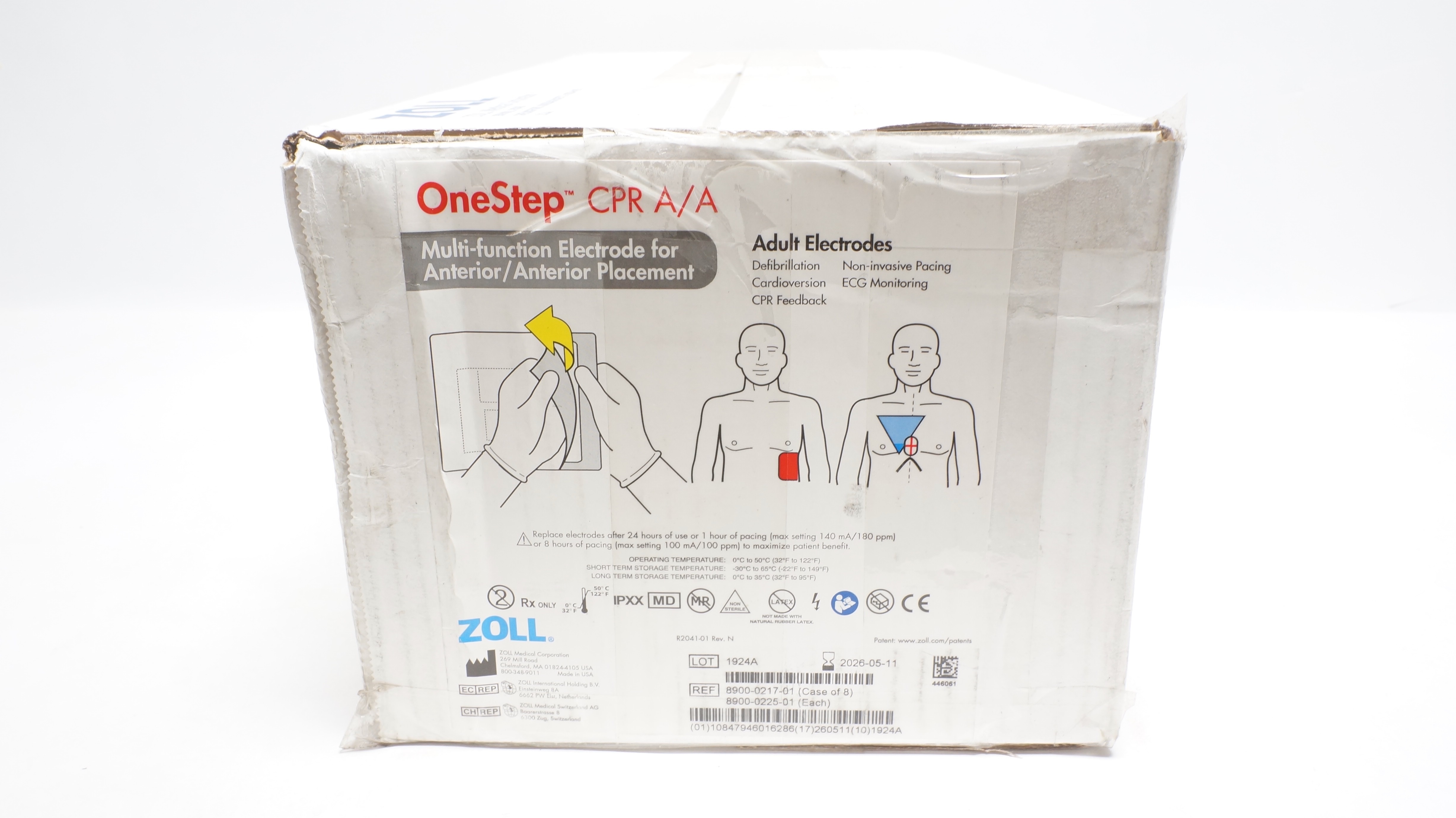 Zoll 8900-0217-01 OneStep CPR A/A Multi-Function Adult Electrode - Case of 8