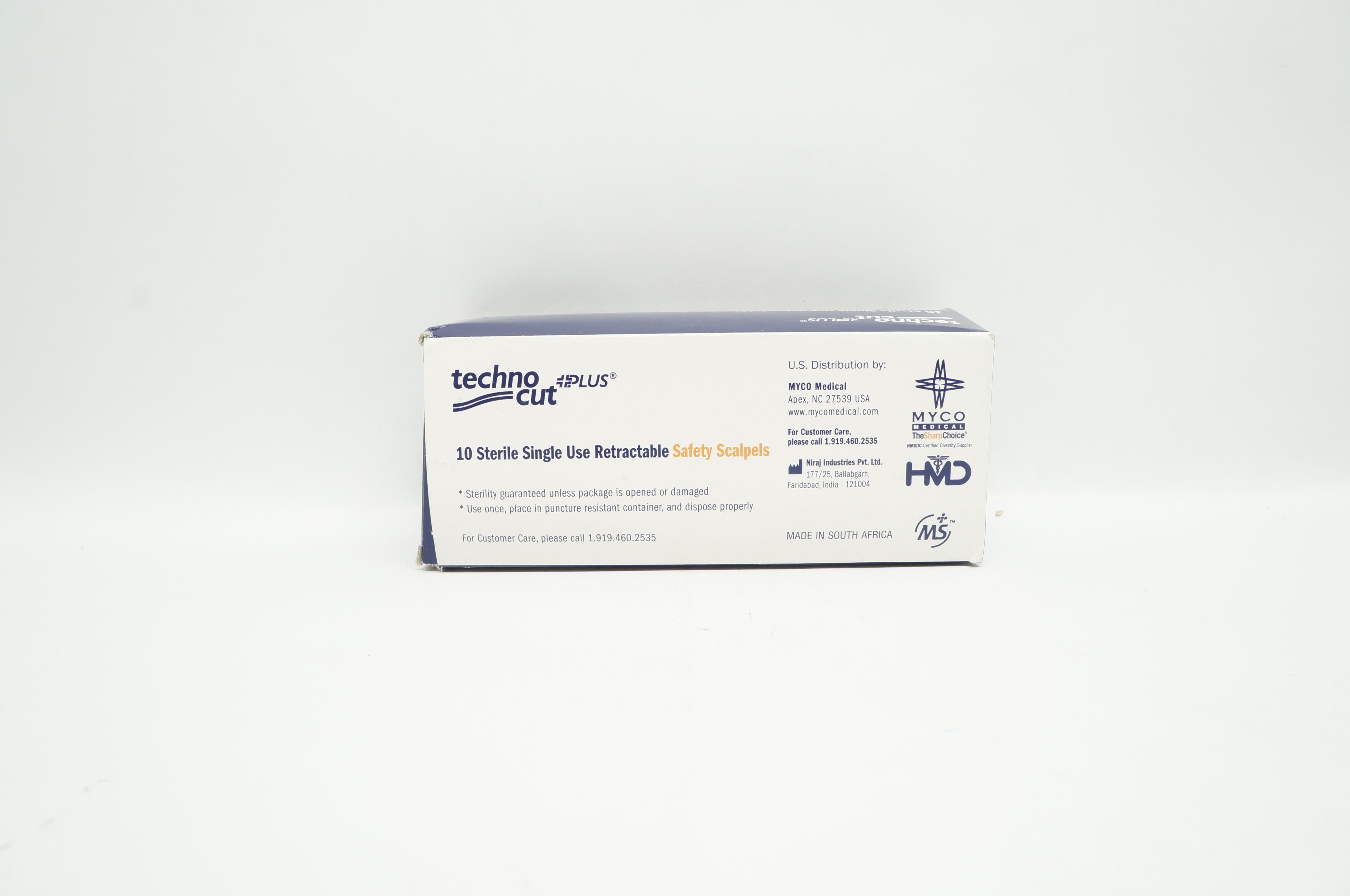 MYCO Medical 6008TR-10 Retractable Safety Scalpel  #10 - Box of 10