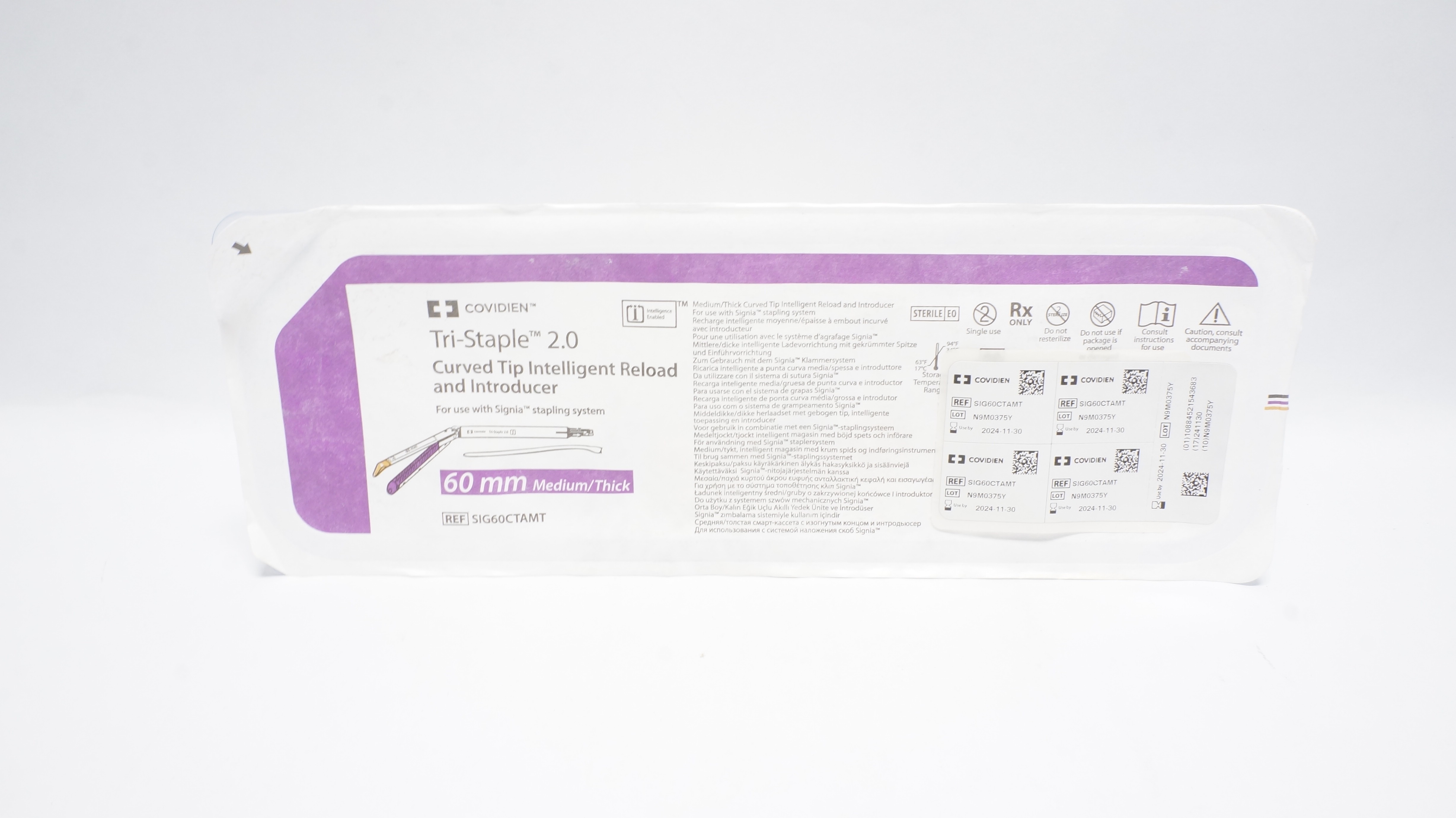 Covidien SIG60CTAMT Tri-Staple 2.0 Curved Tip Reload & Introducer 60mm(x)