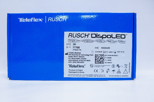Teleflex 77700 Rusch DispoLED Laryngoscope Handle for Fiber Optic - Box of 20