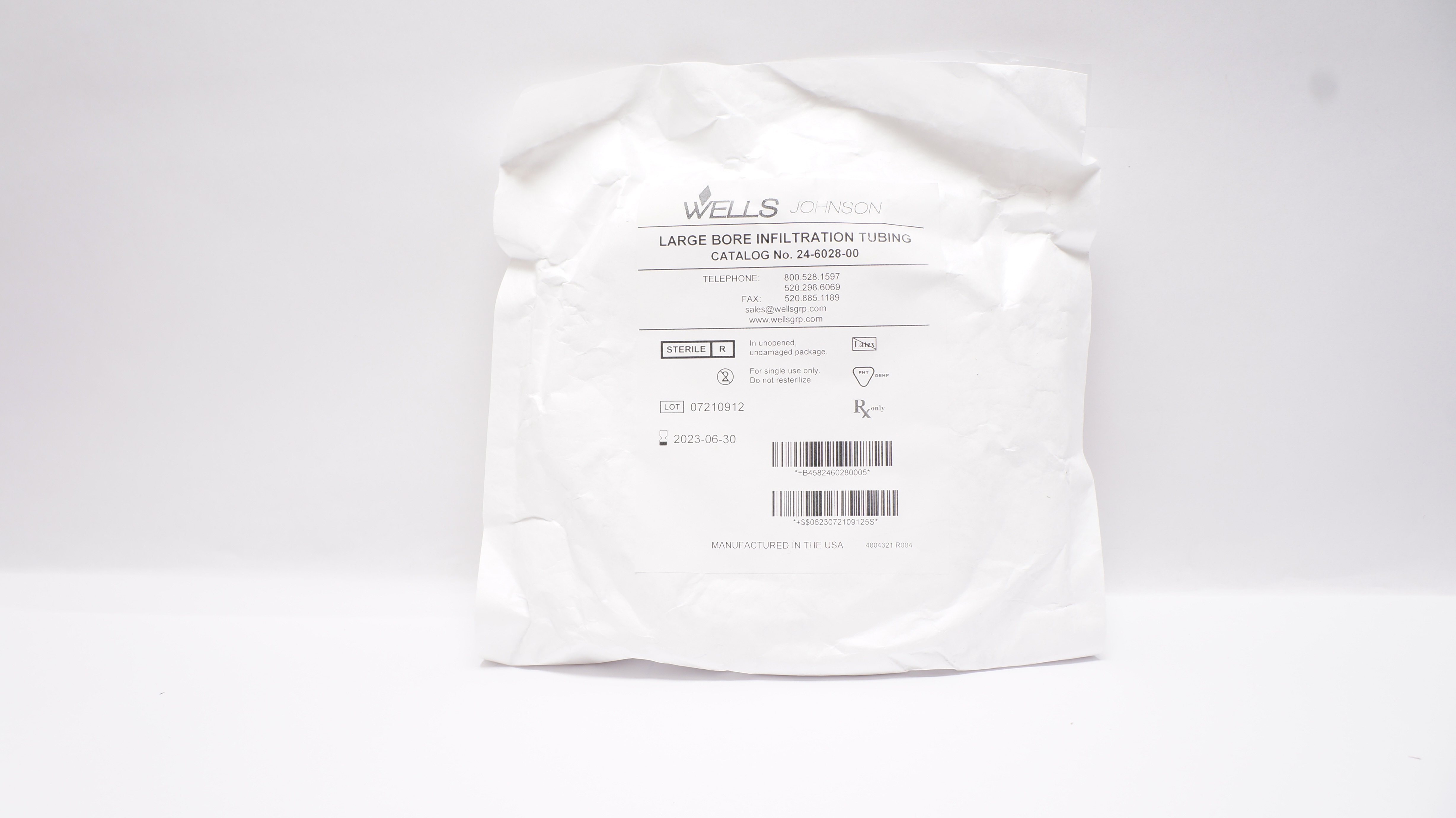 Wells Jonson 24-6028-00 Large Bore Infiltration Tubing (x)