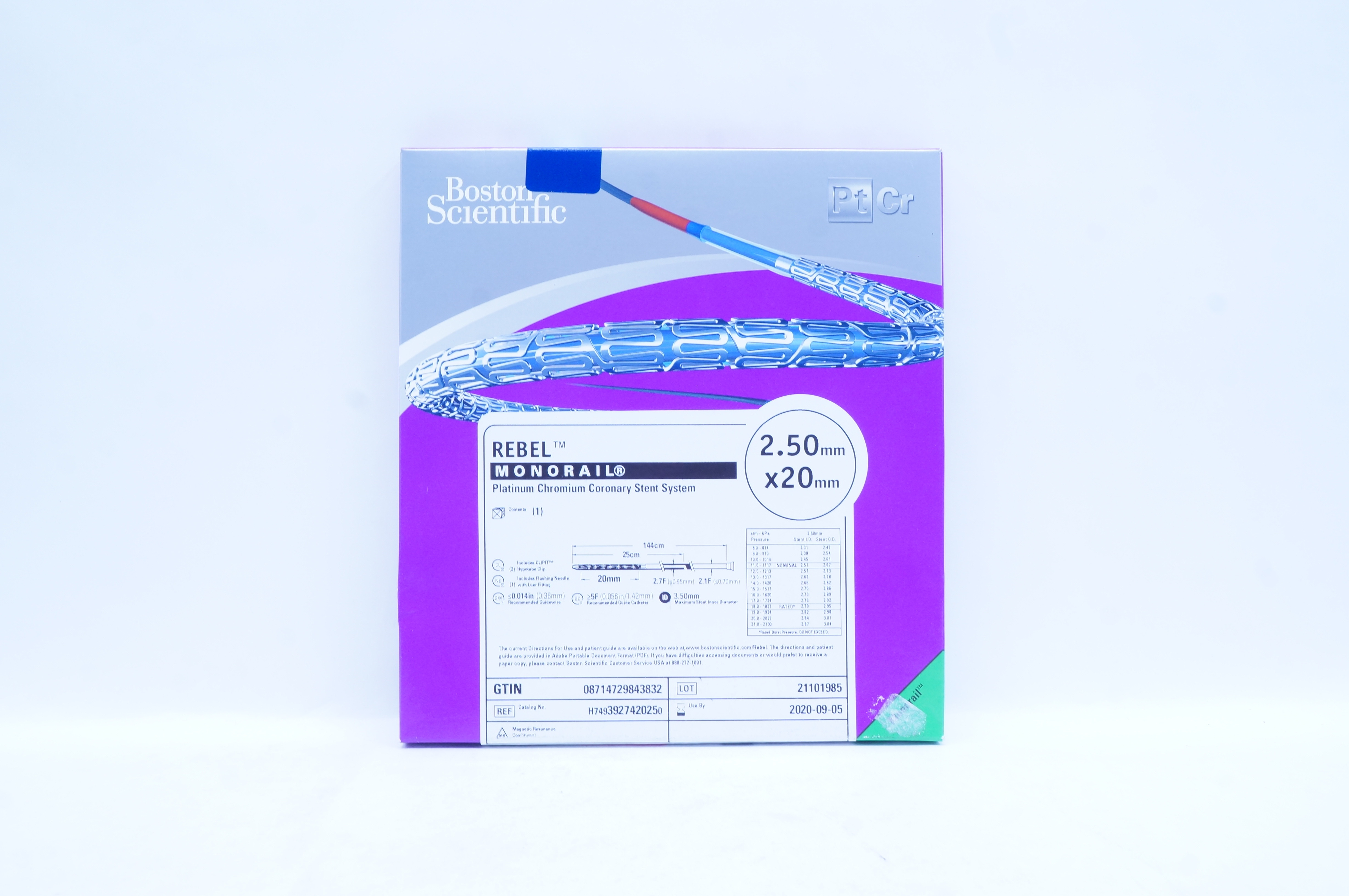 Boston Scientific 392742025 Platinum Chromium Coronary Stnt System 2.50x20mm (x)