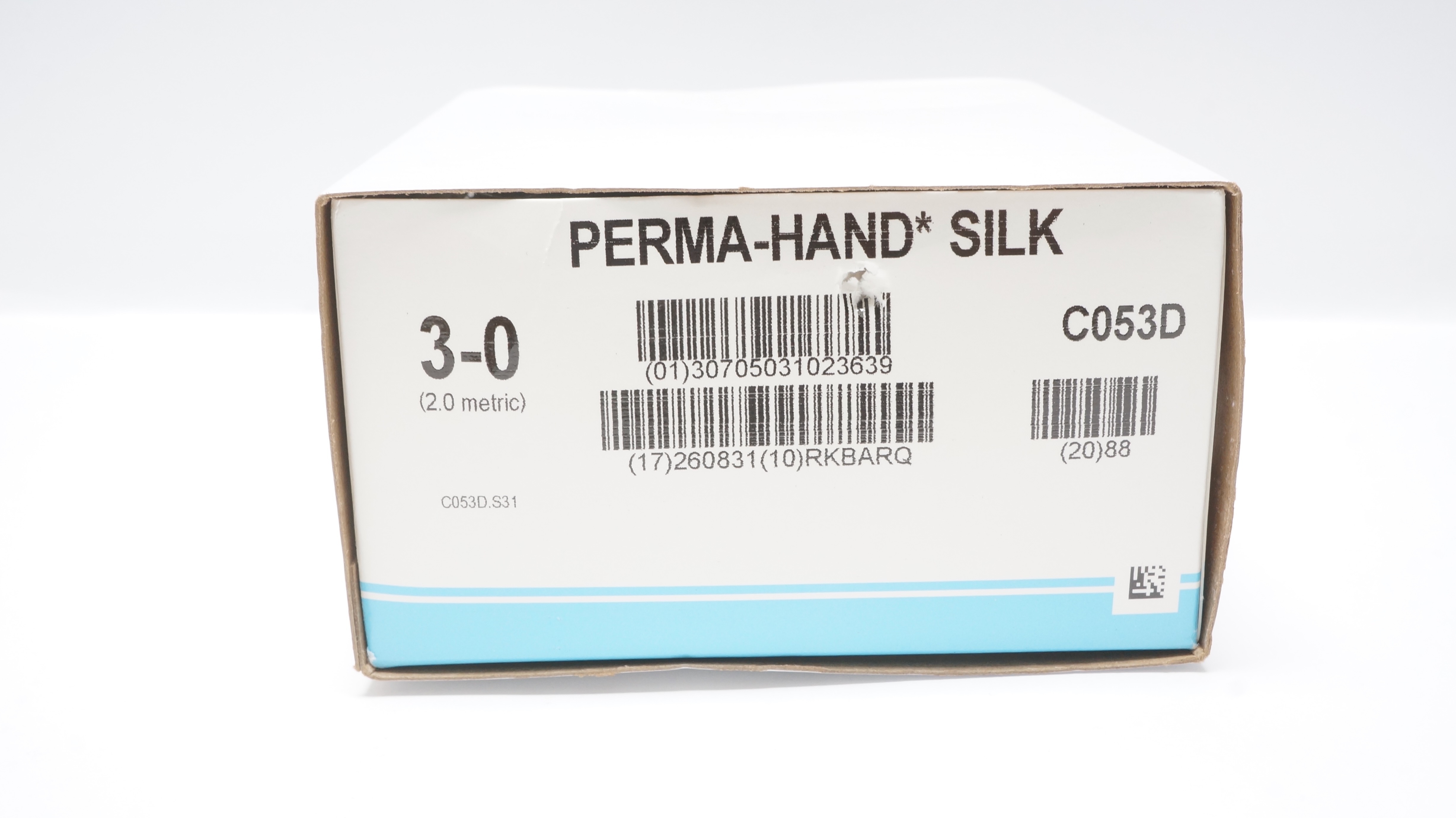 Ethicon C053D 3-0 PERMA-HAND SILK, RB-1, 17mm 1/2c Taper, 18inch - Box of 12
