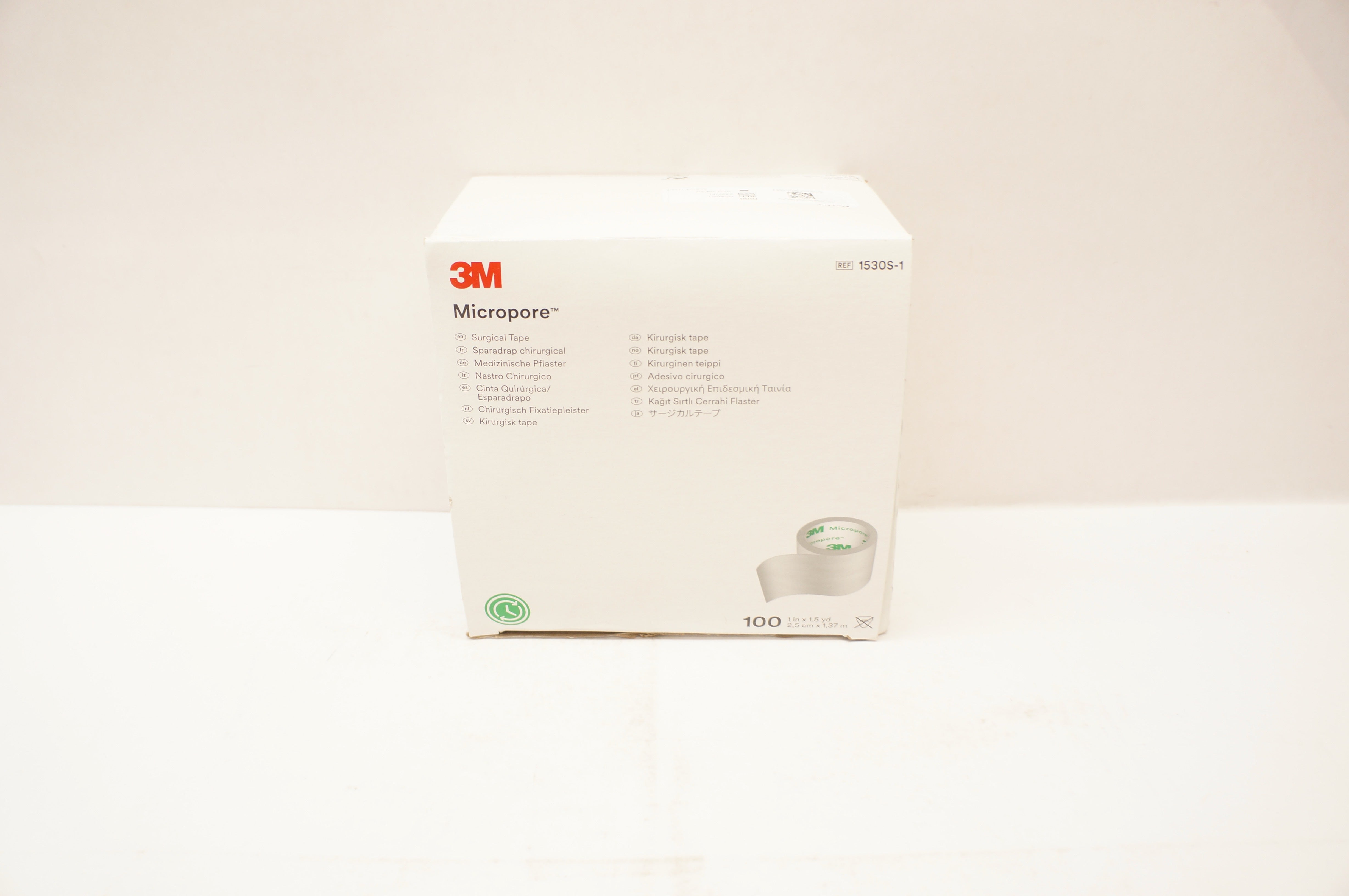 3M 1530S-1 Micropore Surgical Tape 1inch x 1.5yd. - Box of 100