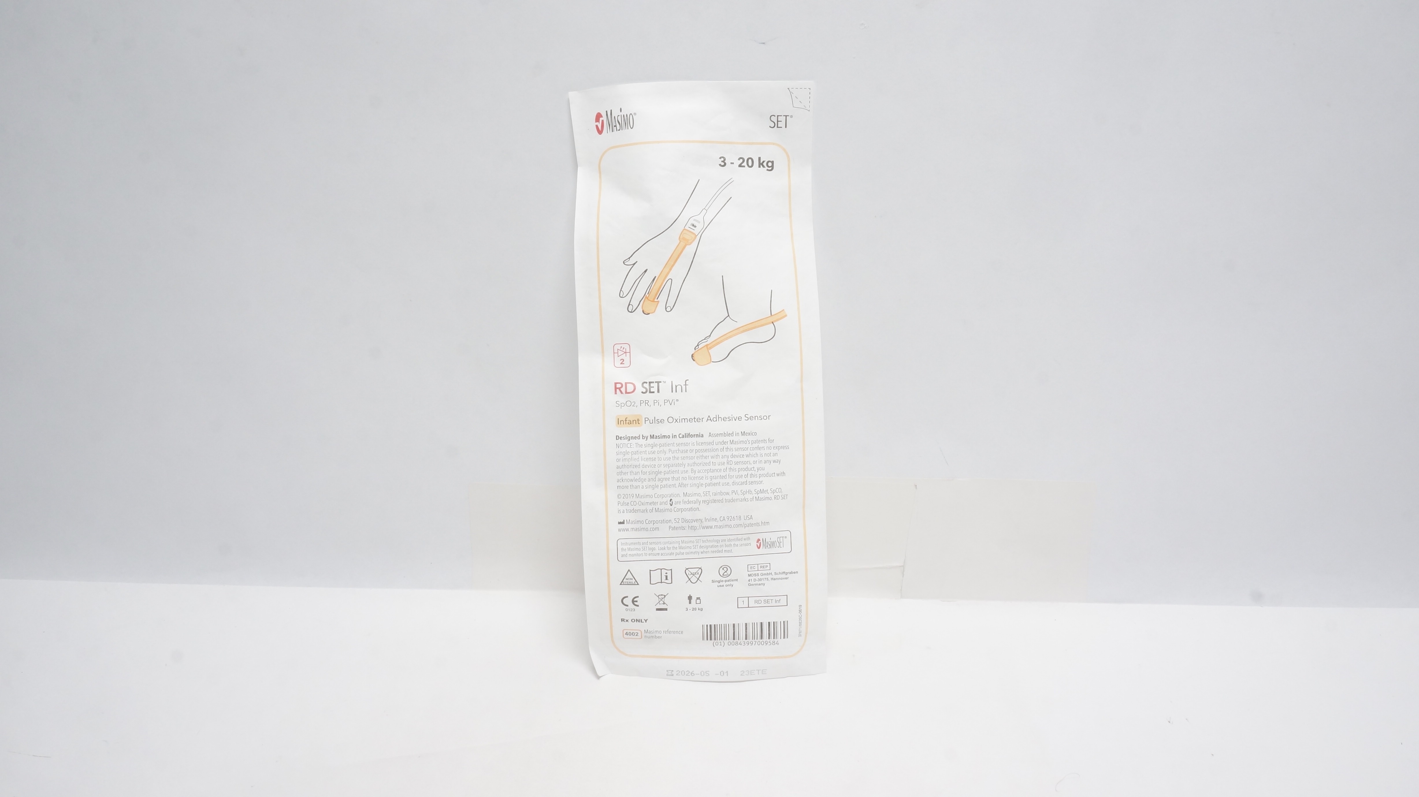 Masimo 4002 RD SET Infant Pulse Oximeter Adhesive Sensor 3-20kg
