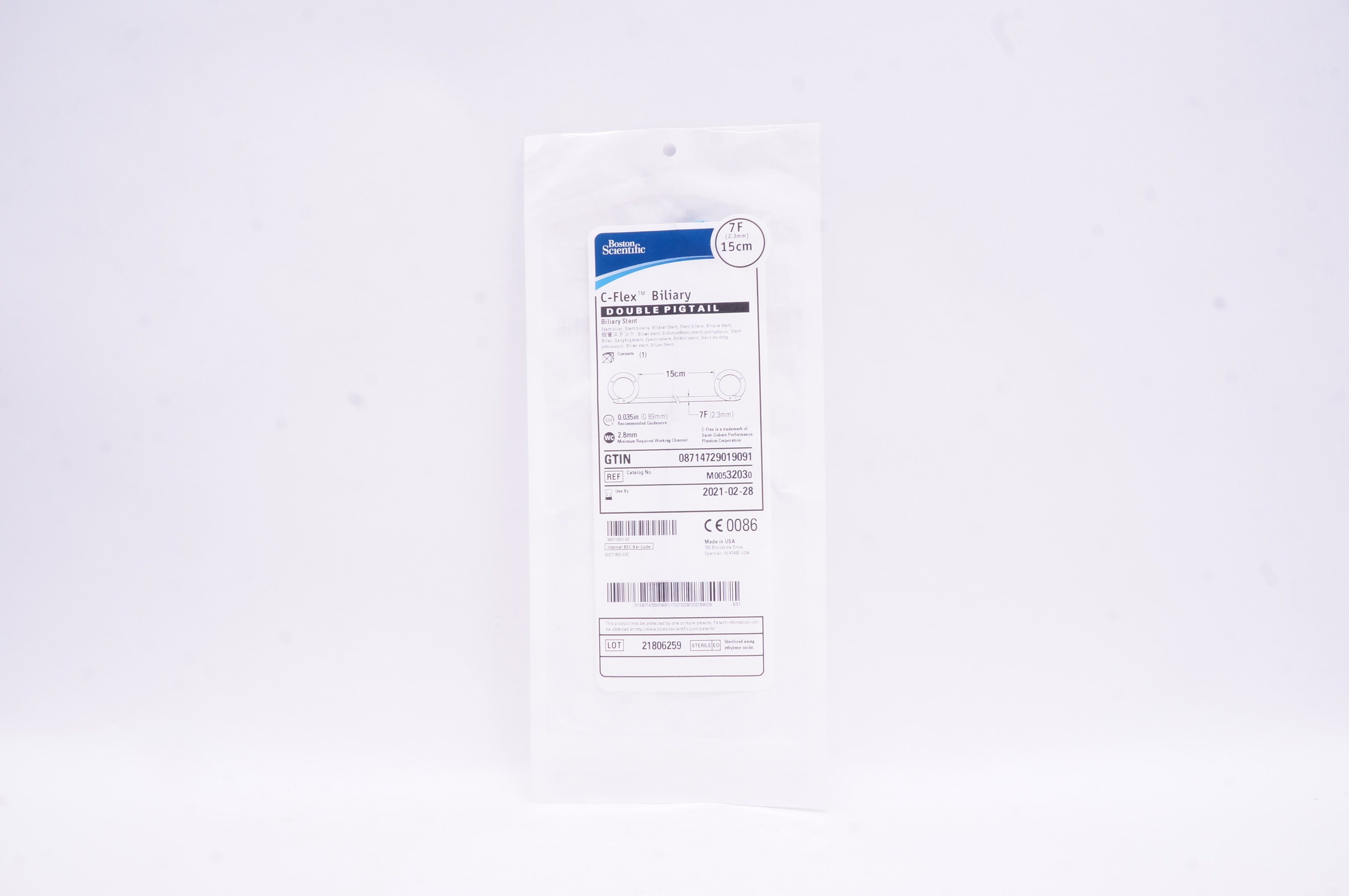 Boston Scientific 3203 C-Flex Biliary Double Pigtail 7F 15cm (x)