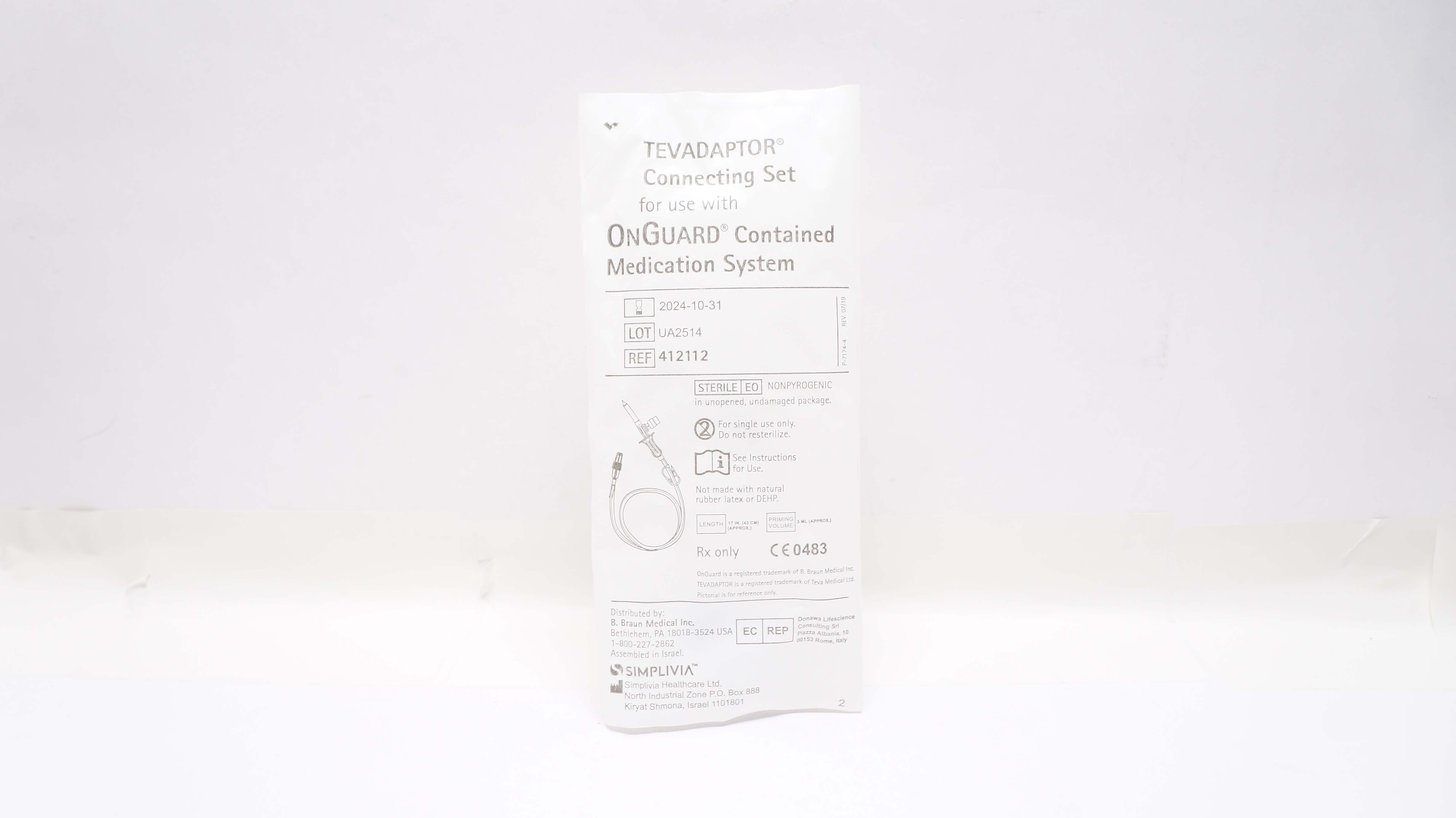 Simplivia 412112 Tevadapator Connecting Set, 17inch x 3ml Prim.Vol (approx)