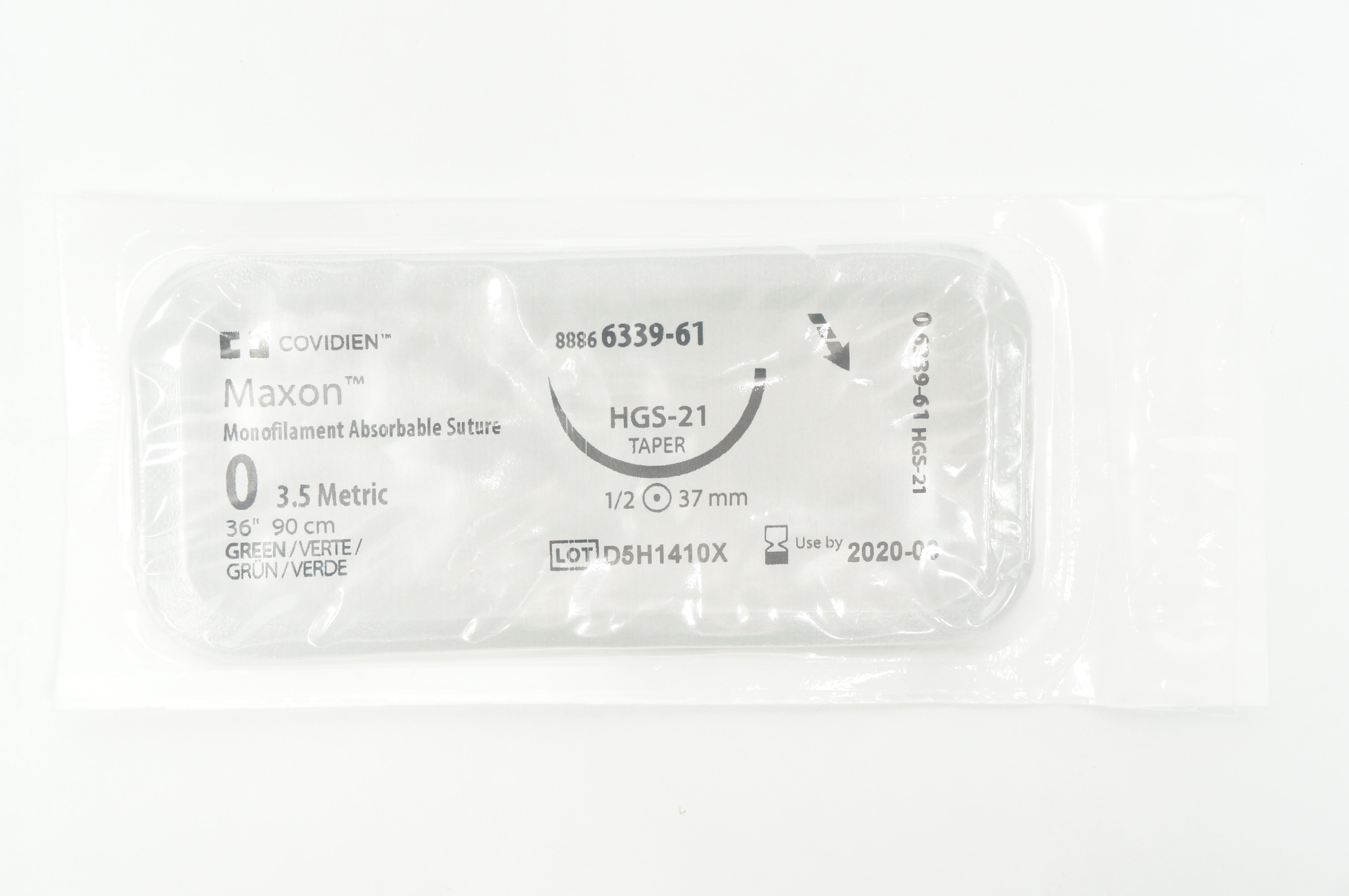 Covidien 6339-61 0 Maxon HGS-21, 37mm 1/2 Taper, 36inch (x)
