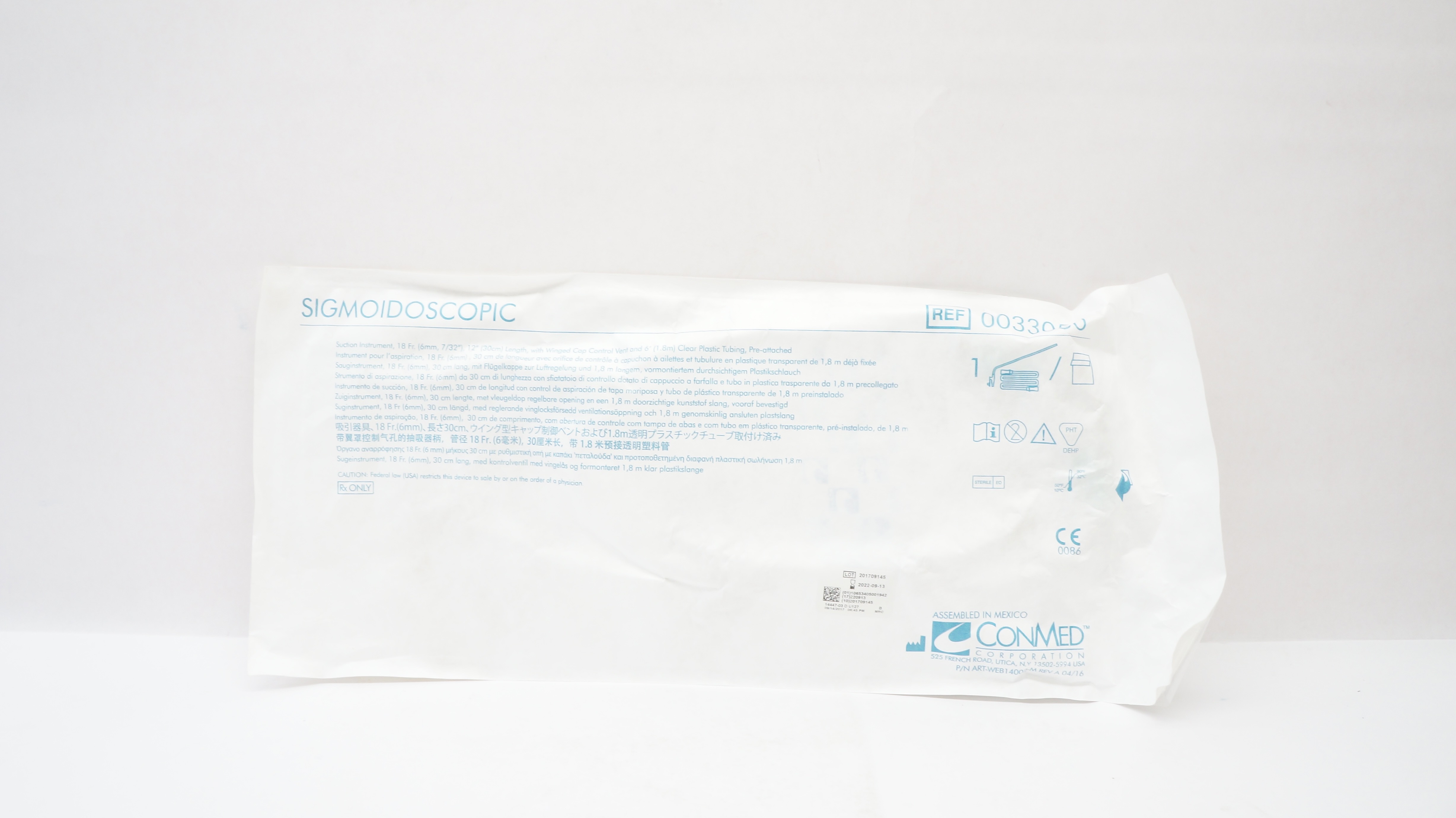 ConMed 0033050 SIGMOIDOSCOPIC Suction Instrument, 18Fr. x 12inch (x)