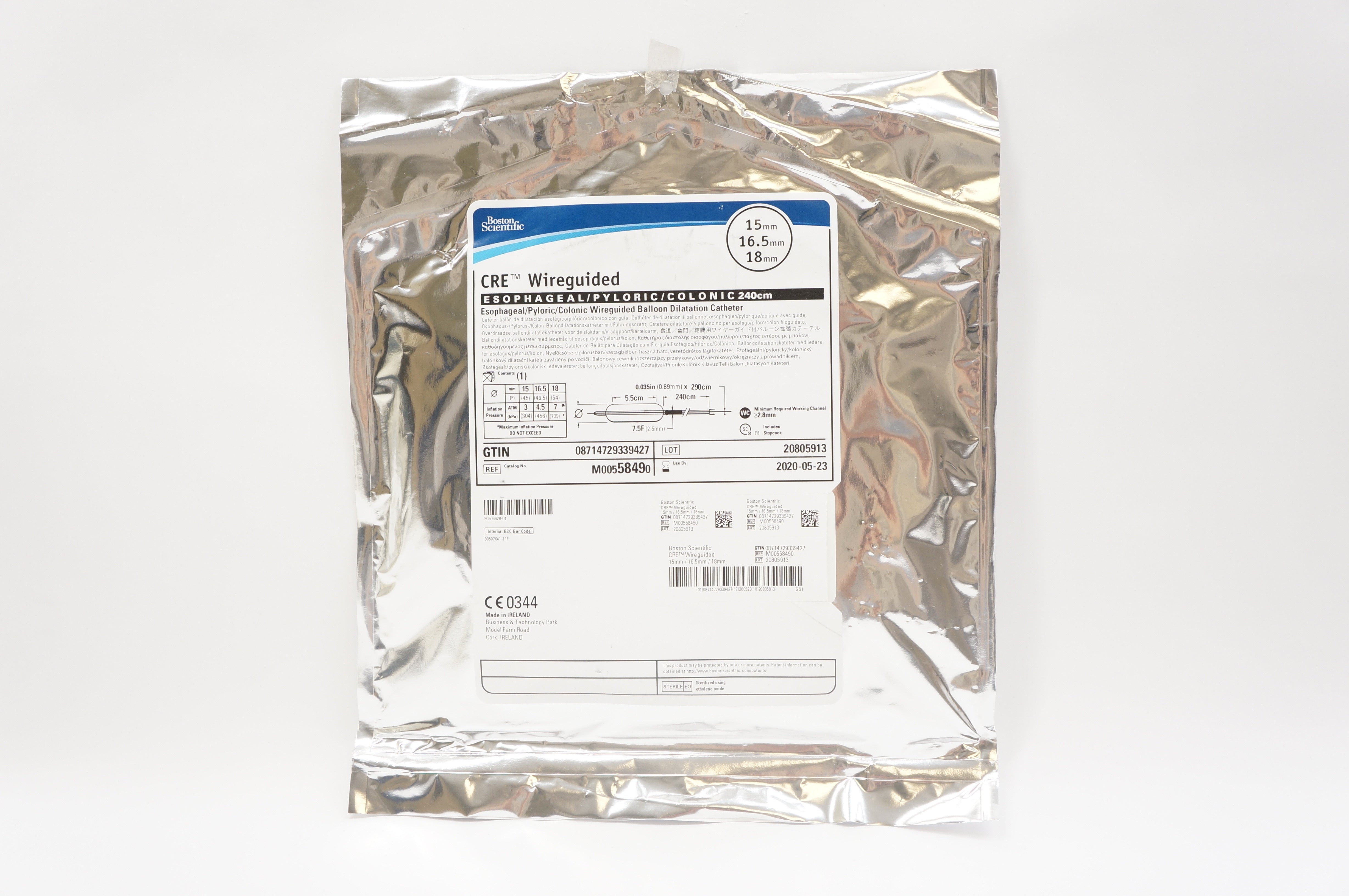 Boston Scientific M00558490 CRE Wireguided Cath.240 cm, 15mm x 16.5mm x 18mm (x)