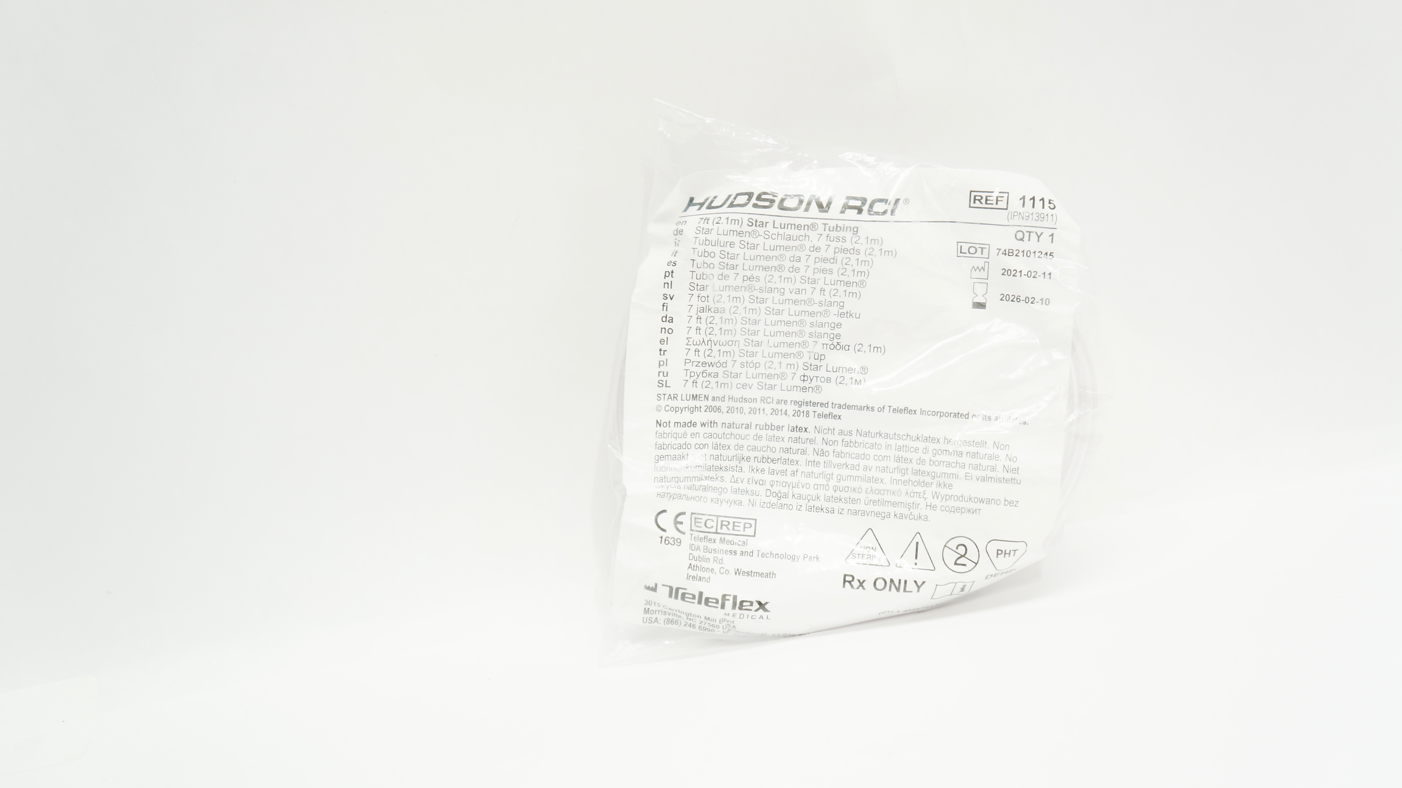 Teleflex 1115 Hudson RCI Star Lumen Tubing 7ft.
