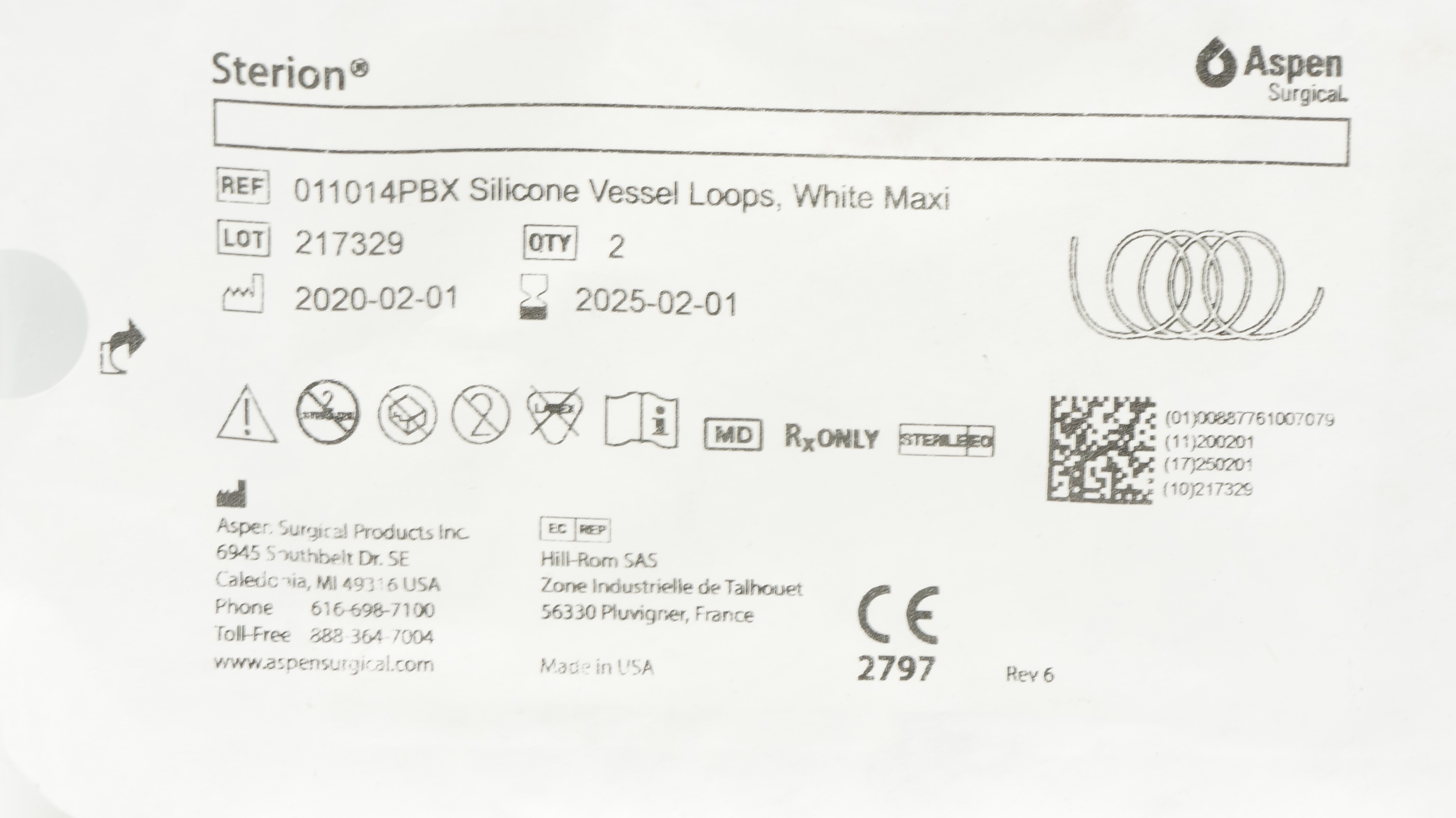 Aspen 011014PBX Silicone Vessel Loops White Maxi (x) - Pack of 2