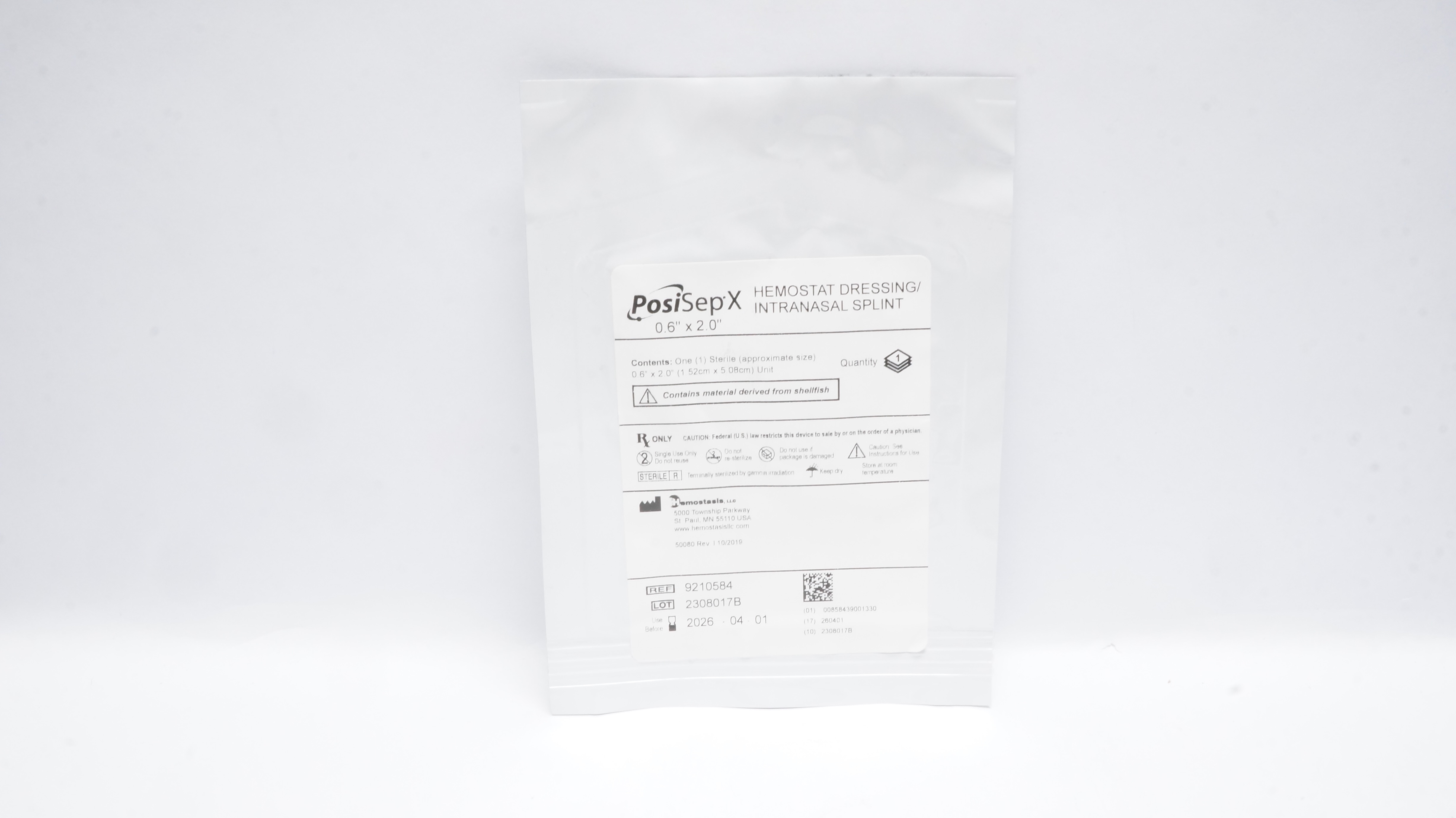 Hemostasis 9210584 PosiSep X Hemostat Dressing/Intranasal Splint 0.6 x 2.0inch