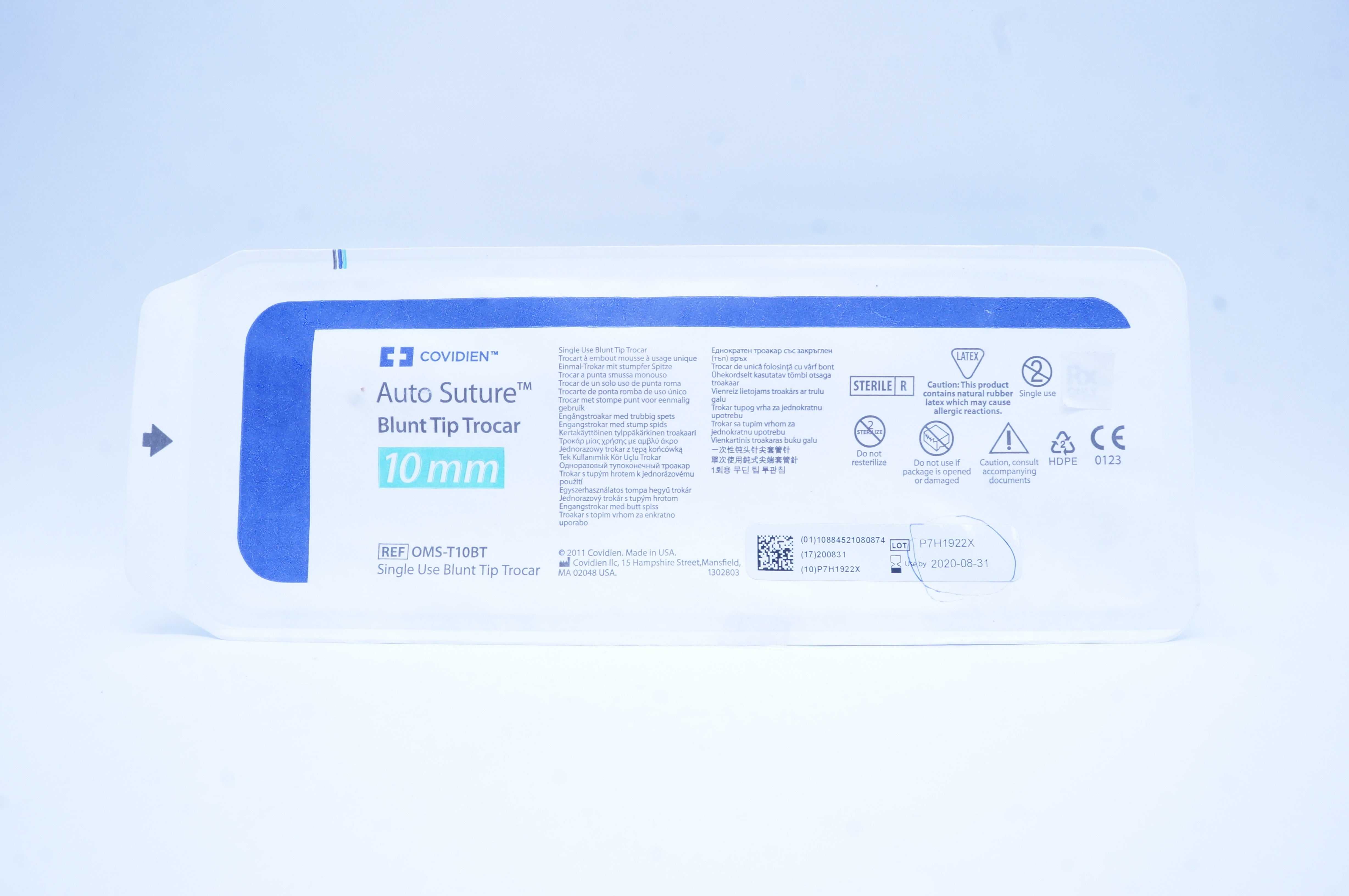 Covidien OMS-T10BT Auto Stre Single Use Blunt Tip Trocar 10mm (x)