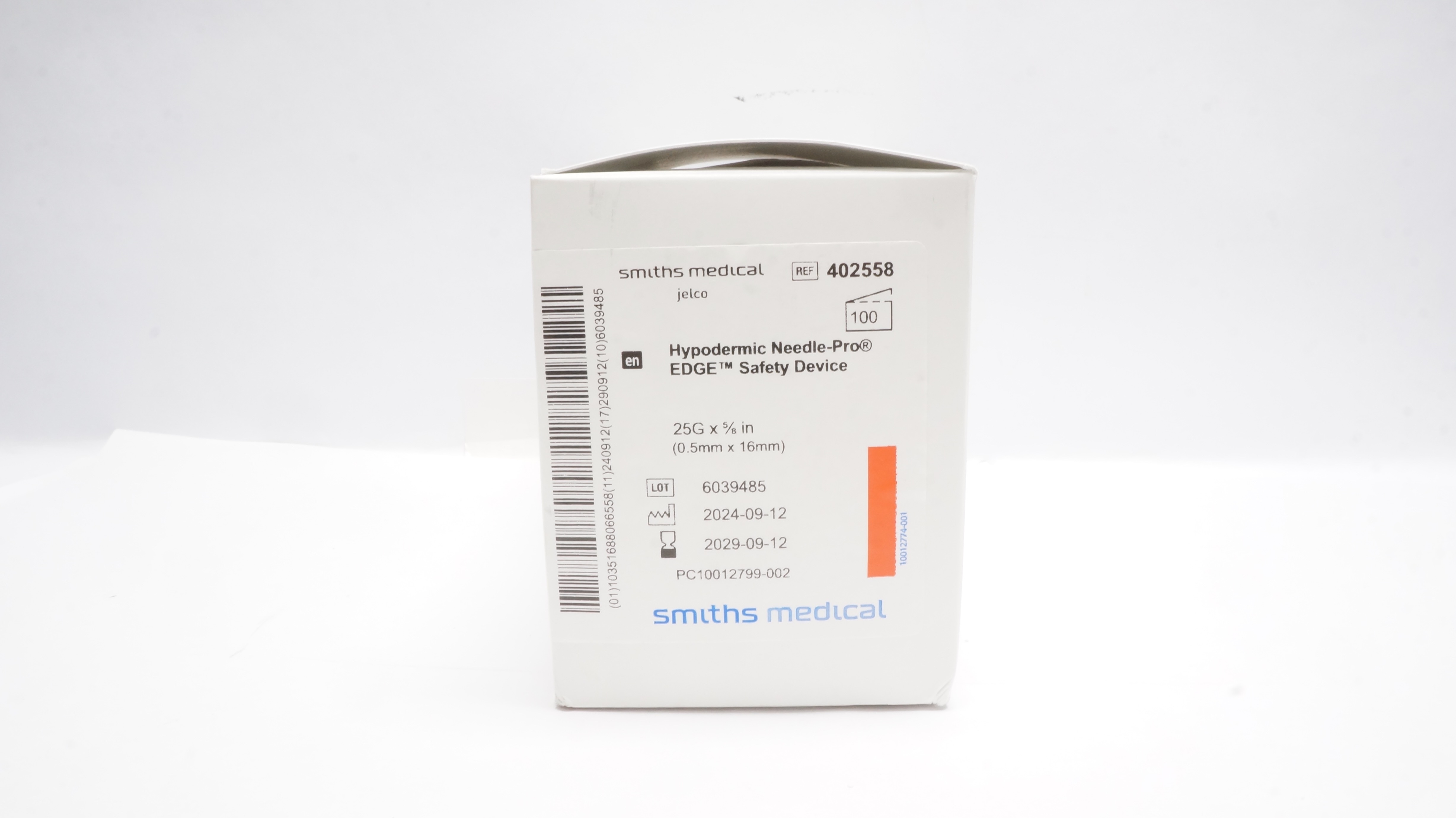 Smiths Medical 402558 Jelco EDGE Safety Device 25G x 5/8inch - Box of 100