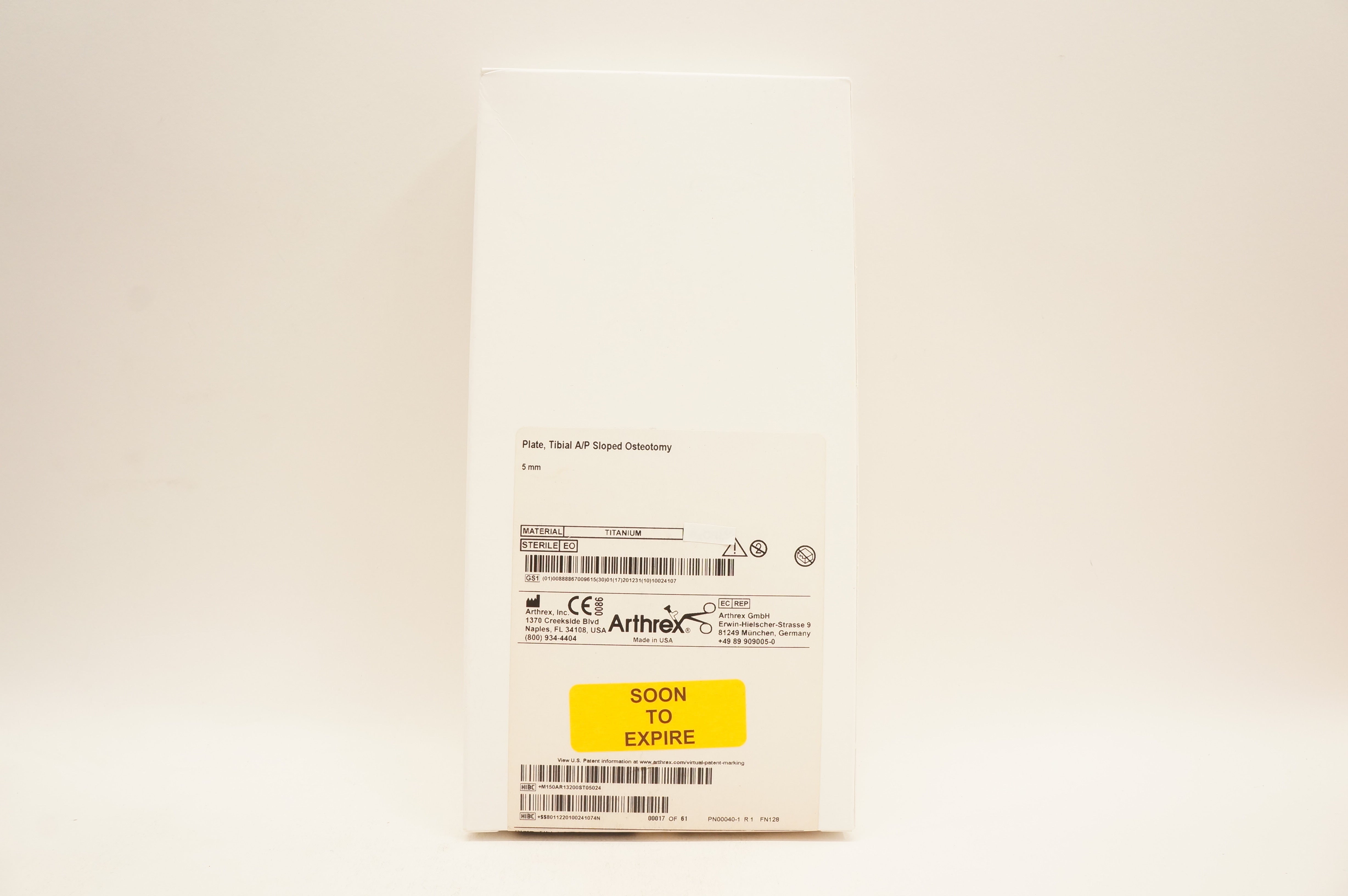 Arthrex AR-13200ST-05.0 Plate Tibial A/P Sloped Osteotomy 5mm (x)