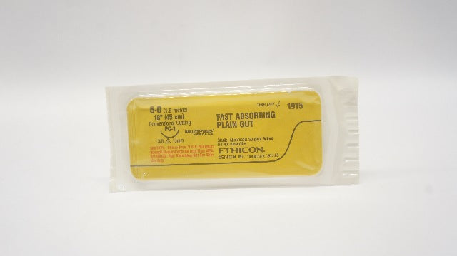 Ethicon 1915 5-0 Plain Gut Stre PC-1 3/8 13mm Conventional Cutting, 18inch (x)