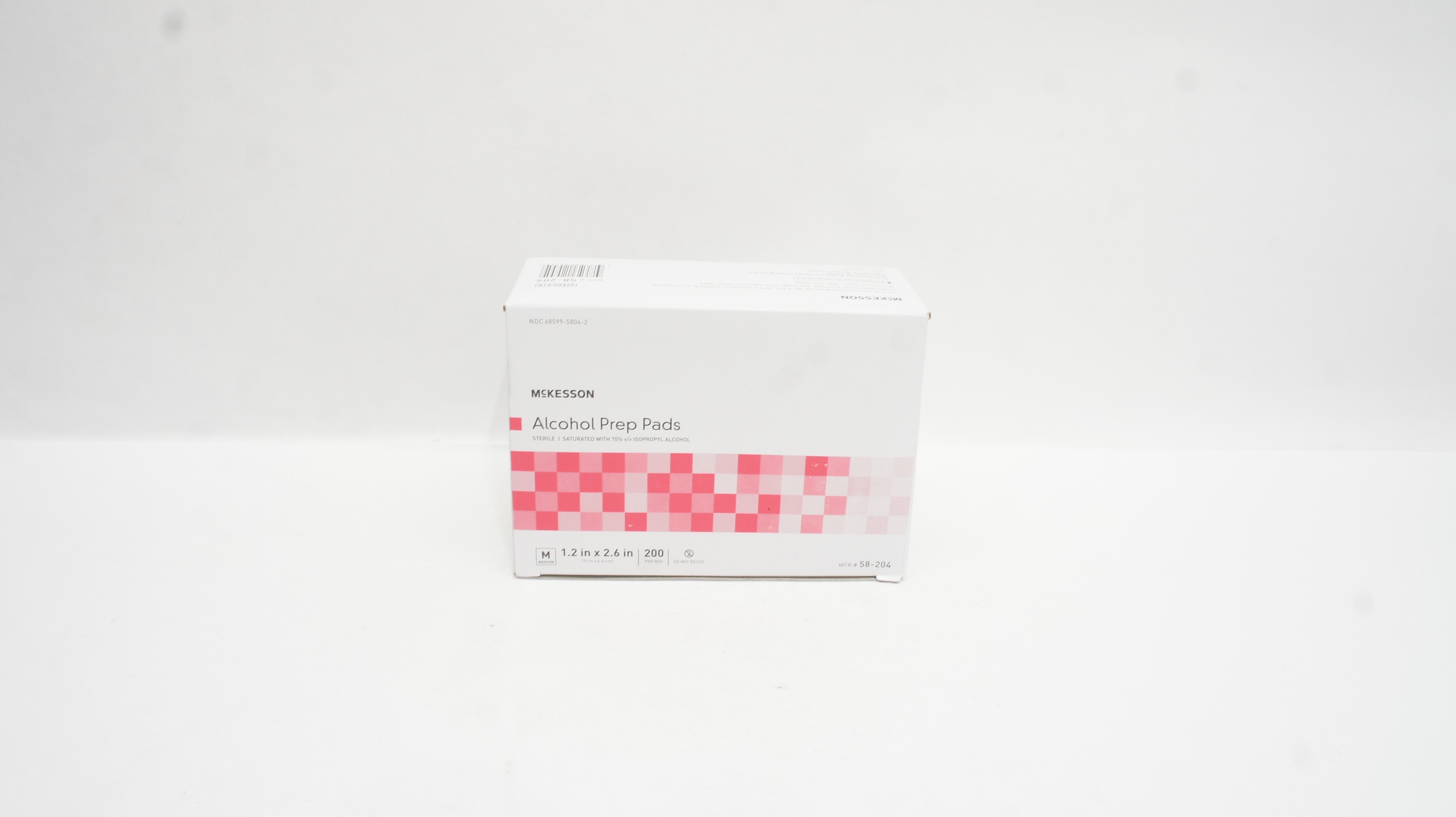 McKesson 58-204 Alcohol Prep Pads, Medium 1.2inch x 2.6inch (x) - Box of 200