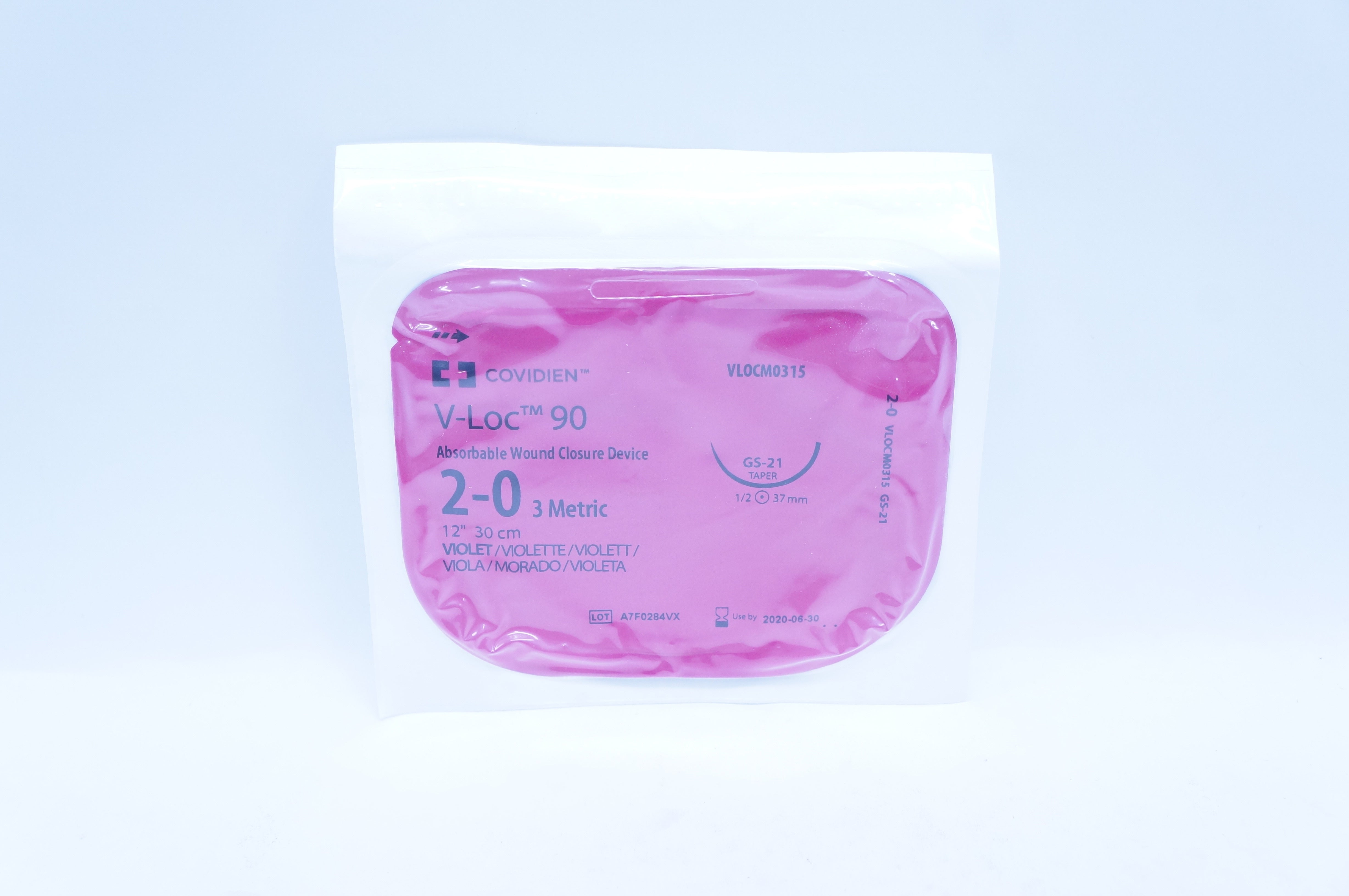 Covidien VL0CM0315 2-0 V-Loc 90 Wound Closure Device GS-21 Taper 12 inch (x)