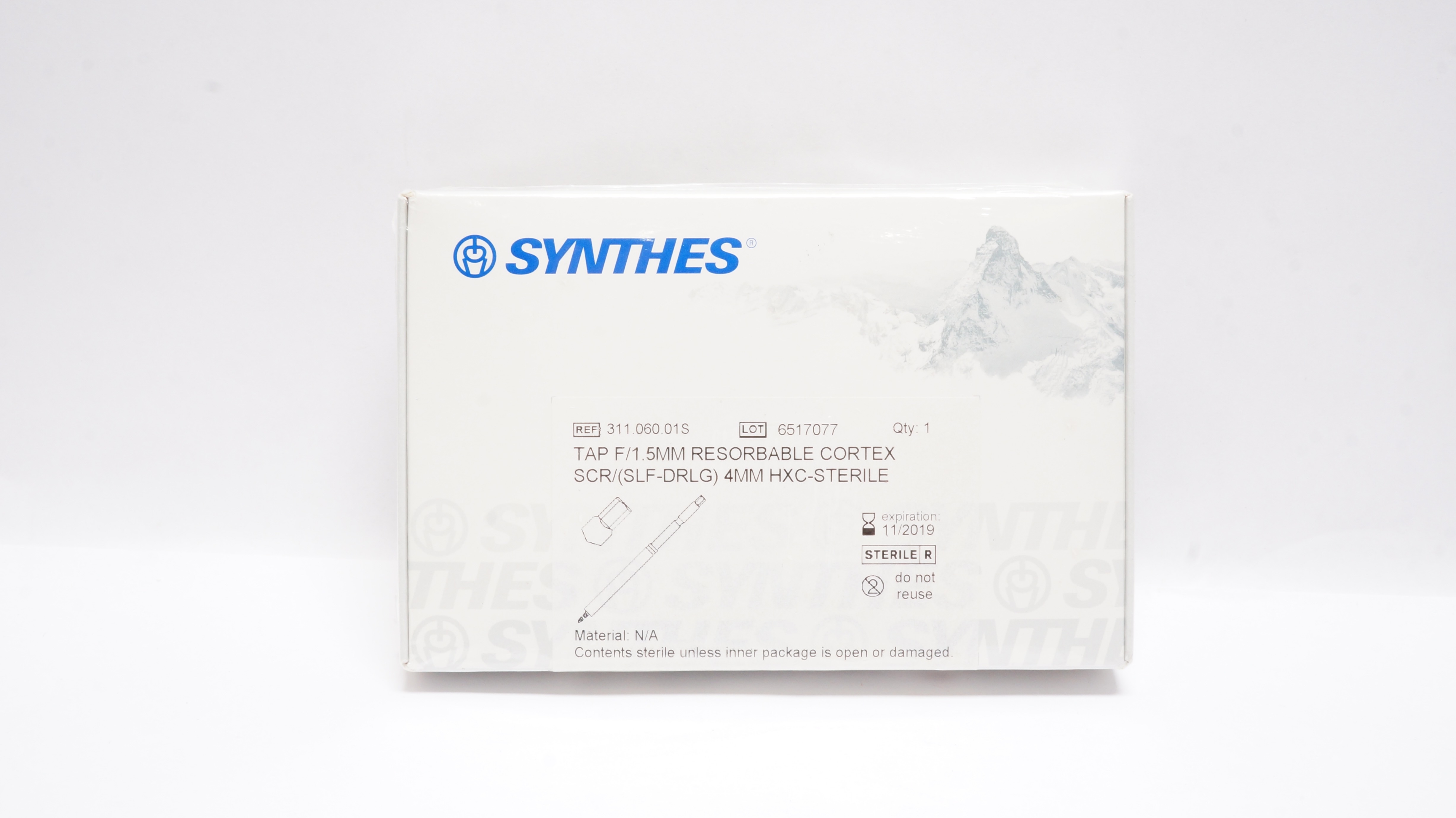 Synthes 311.060.01S TAP F/1.5mm Resorbable Cortex SCR 4mm HXC-Sterile (x)