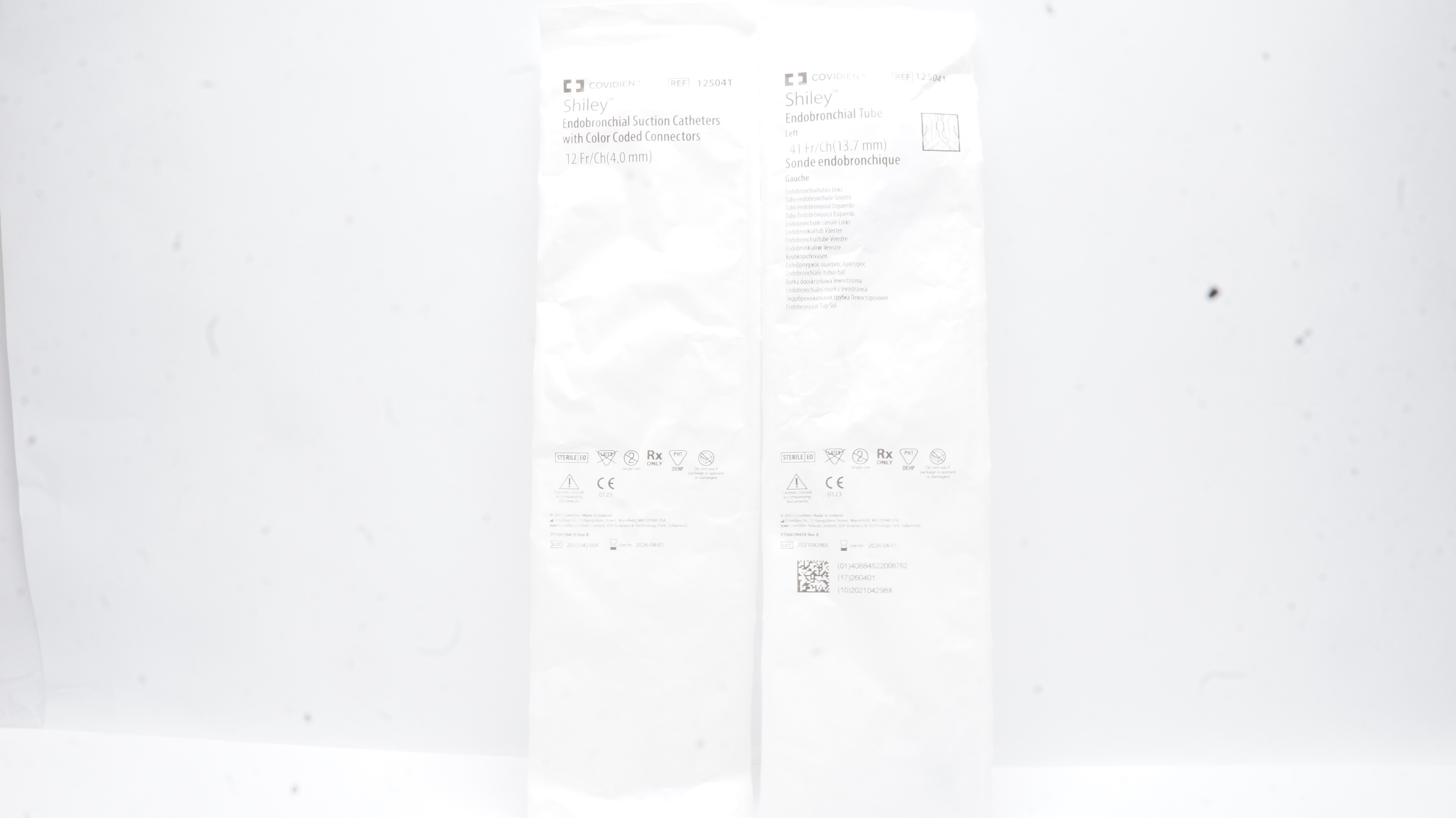 Covidien 125041 Shiley Endotracheal Suction Cath W/Connectors Tube - 2 Pack