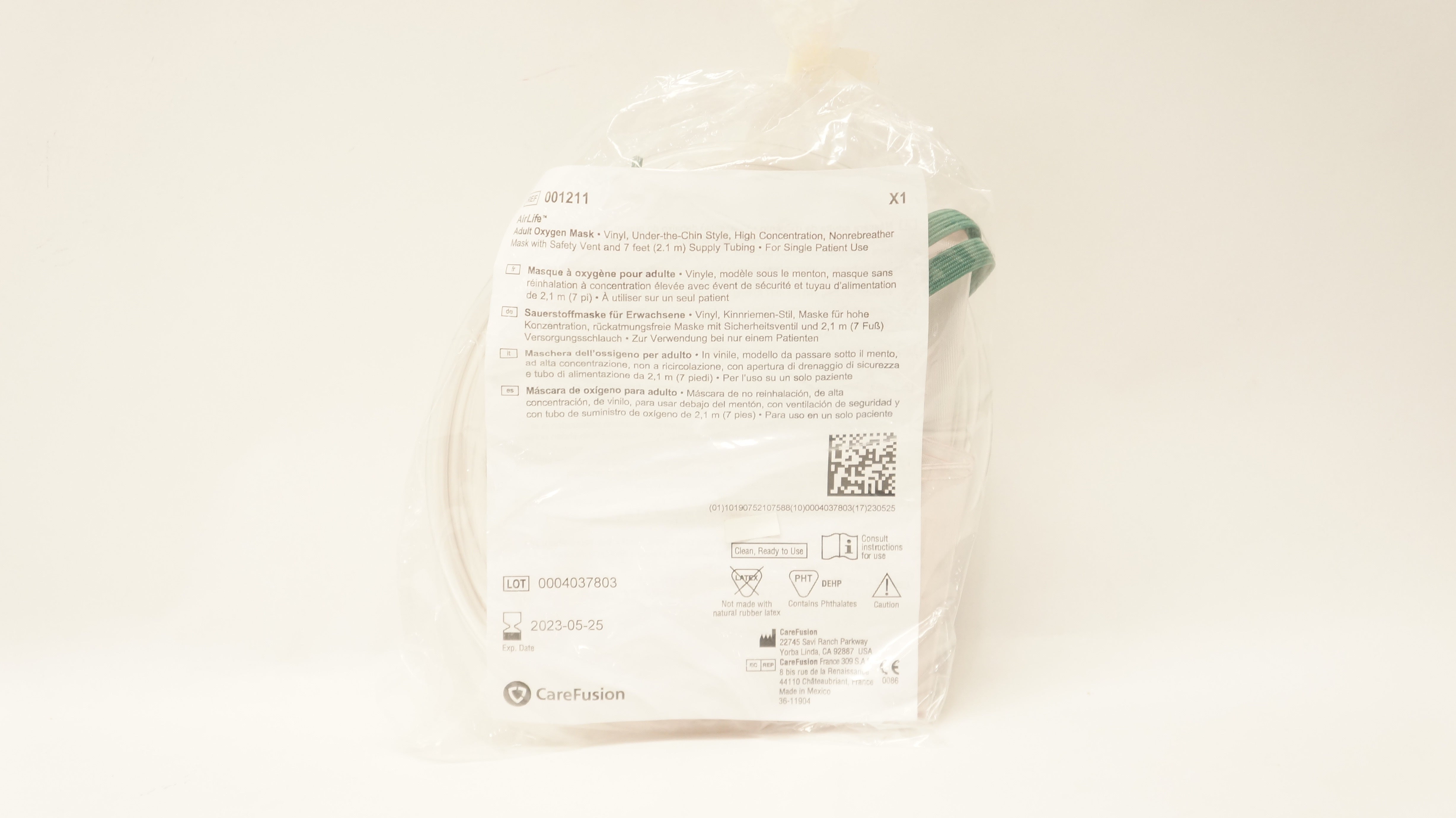 CareFusion 001211 AirLife Adult Oxygen Mask