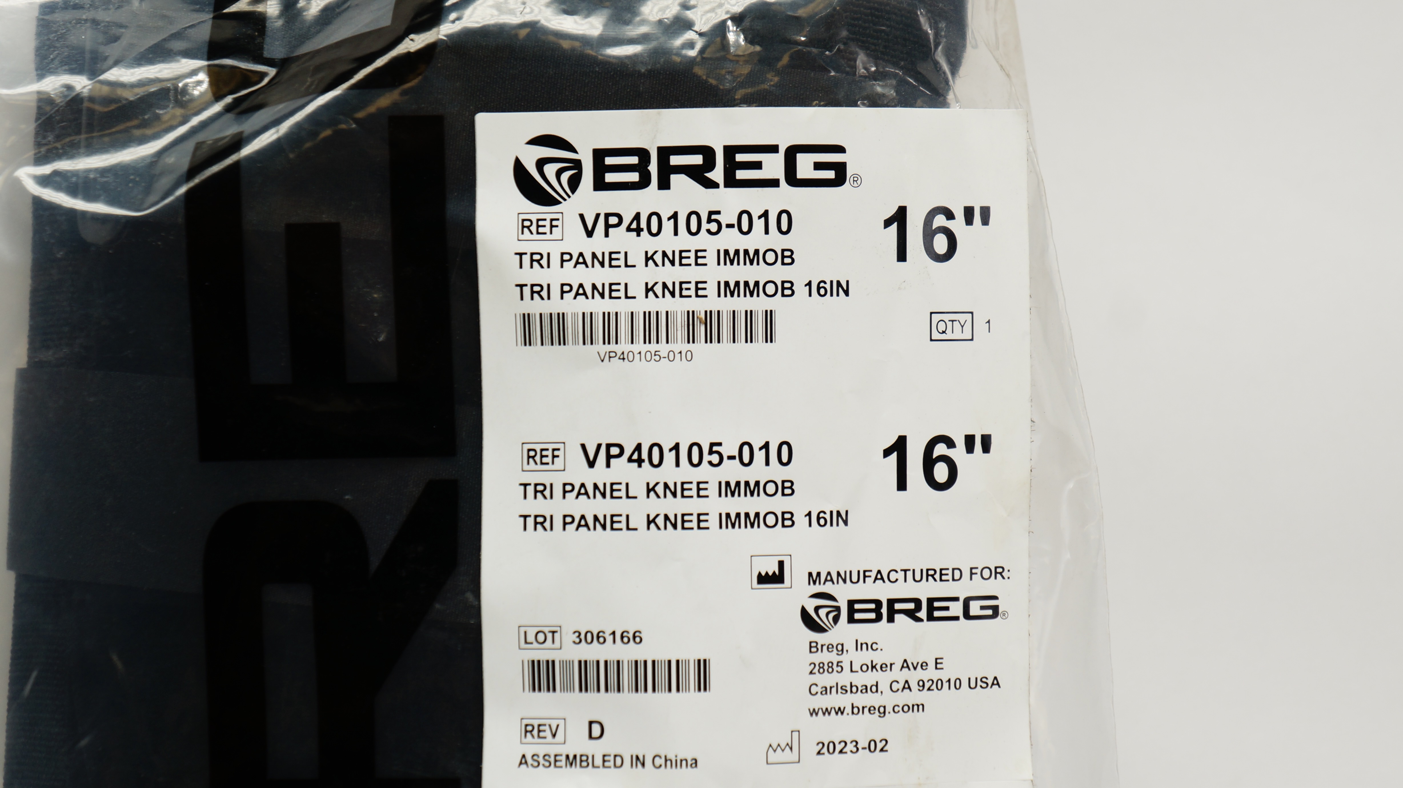 Breg VP40105-010 Tri Panel Knee Immobilizer 16inch