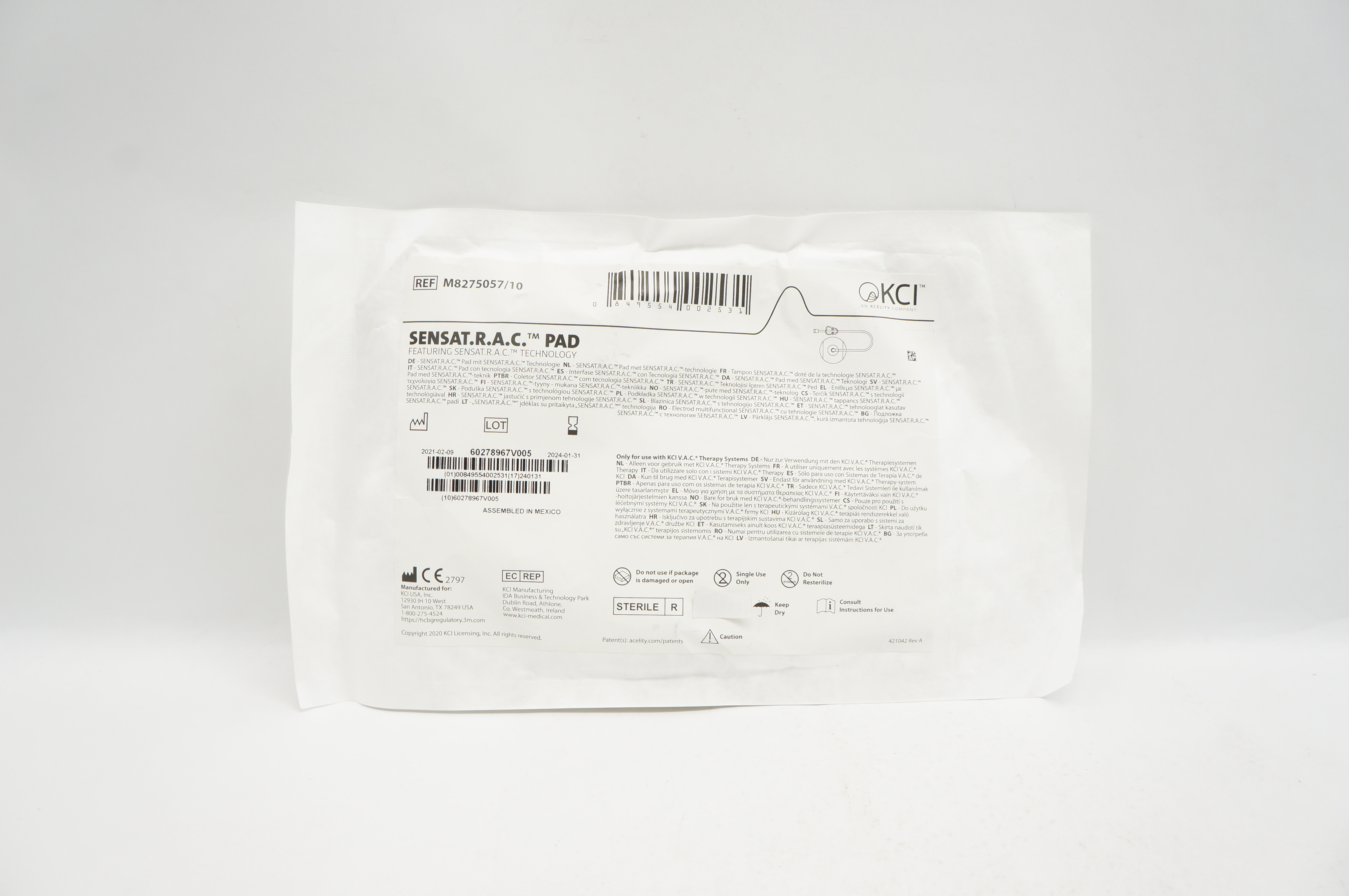KCI M8275057/10 SensaT.R.A.C. Pad (x)