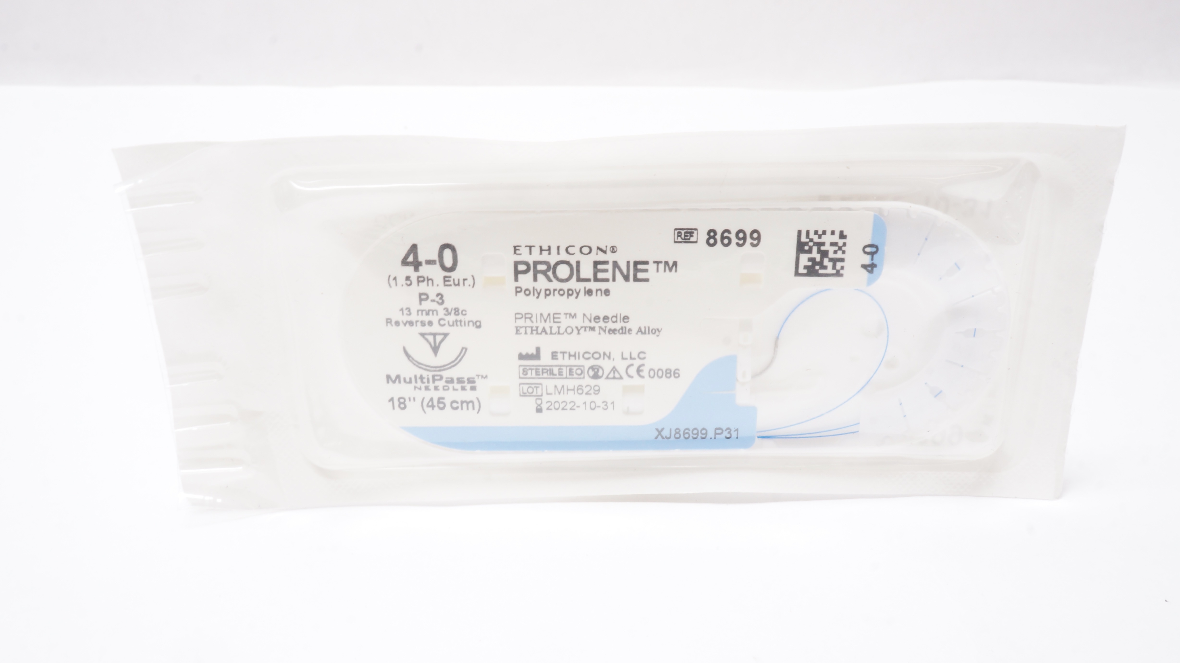Ethicon 8699 4-0 PROLENE P-3 13mm 3/8c Reverse Cutting 18inch (x)
