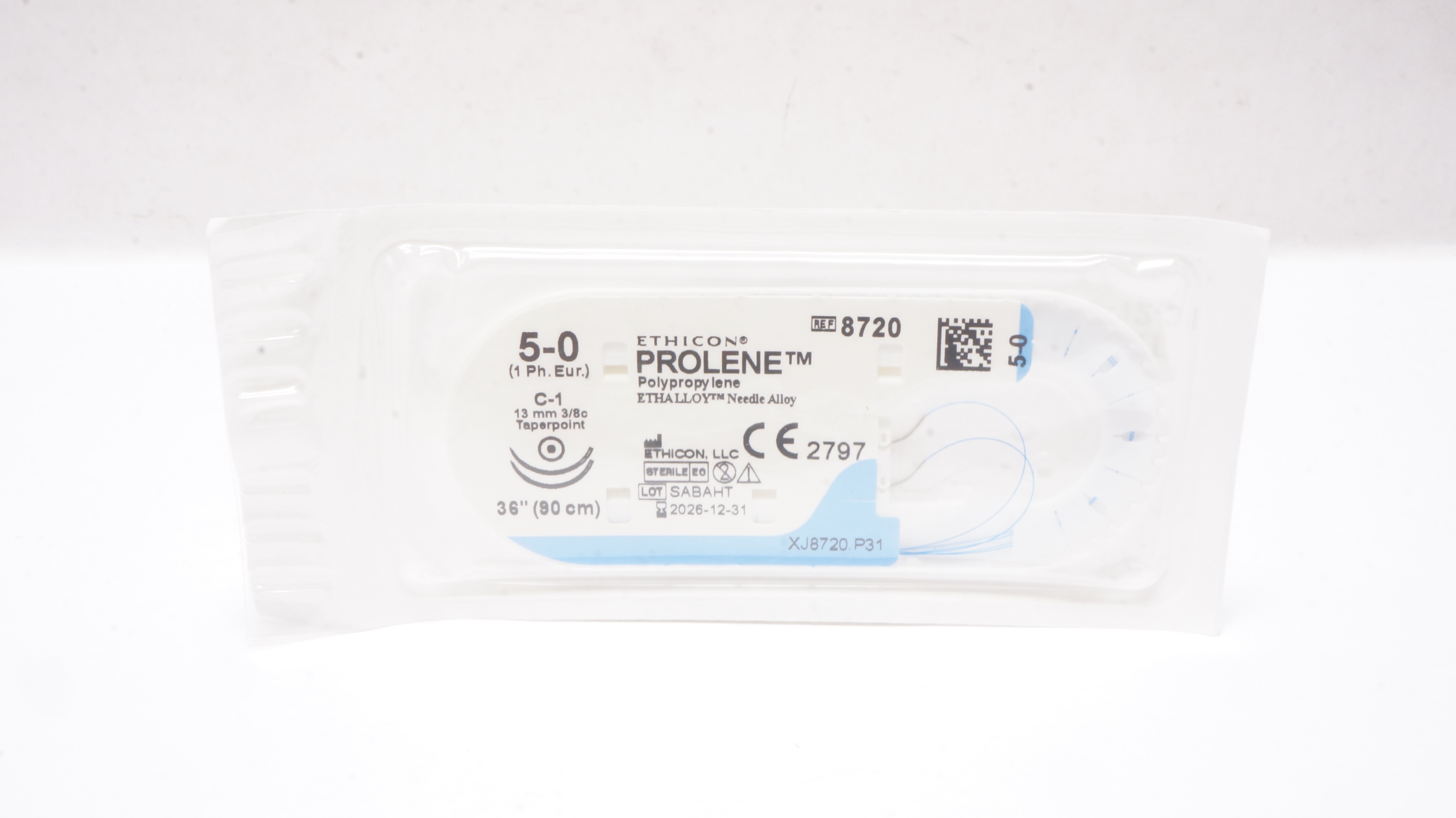 Ethicon 8720 5-0 Prolene Polypropylene Stre C-1 13mm 3/8c Taperpoint 36 inch